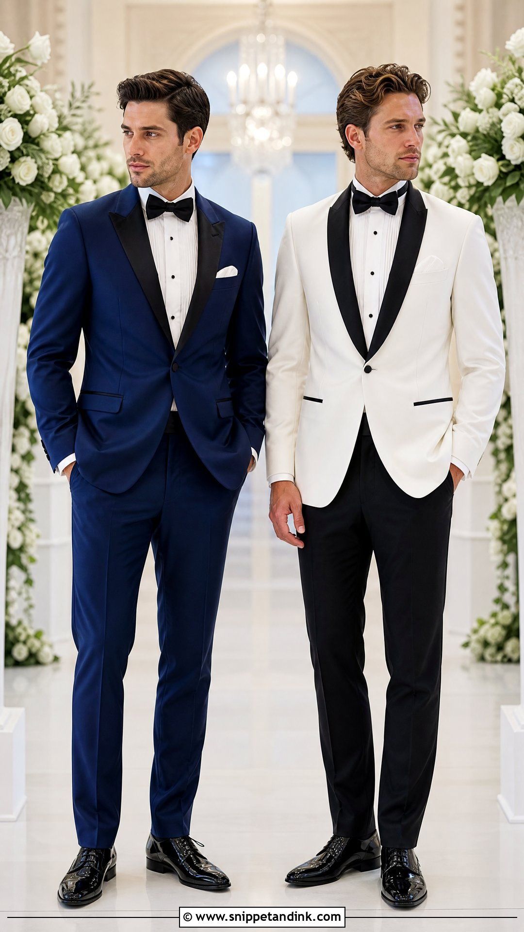 Royal Blue Tuxedo With White Dinner Jacket Change - Snippet and Ink - 20 Royal Blue Tuxedo Wedding Ideas