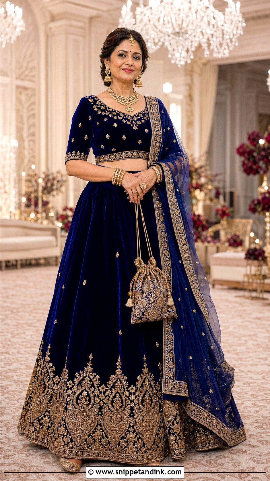 Royal Blue Velvet Lengha - Snippet and Ink - 20 Beautiful Lengha Ideas