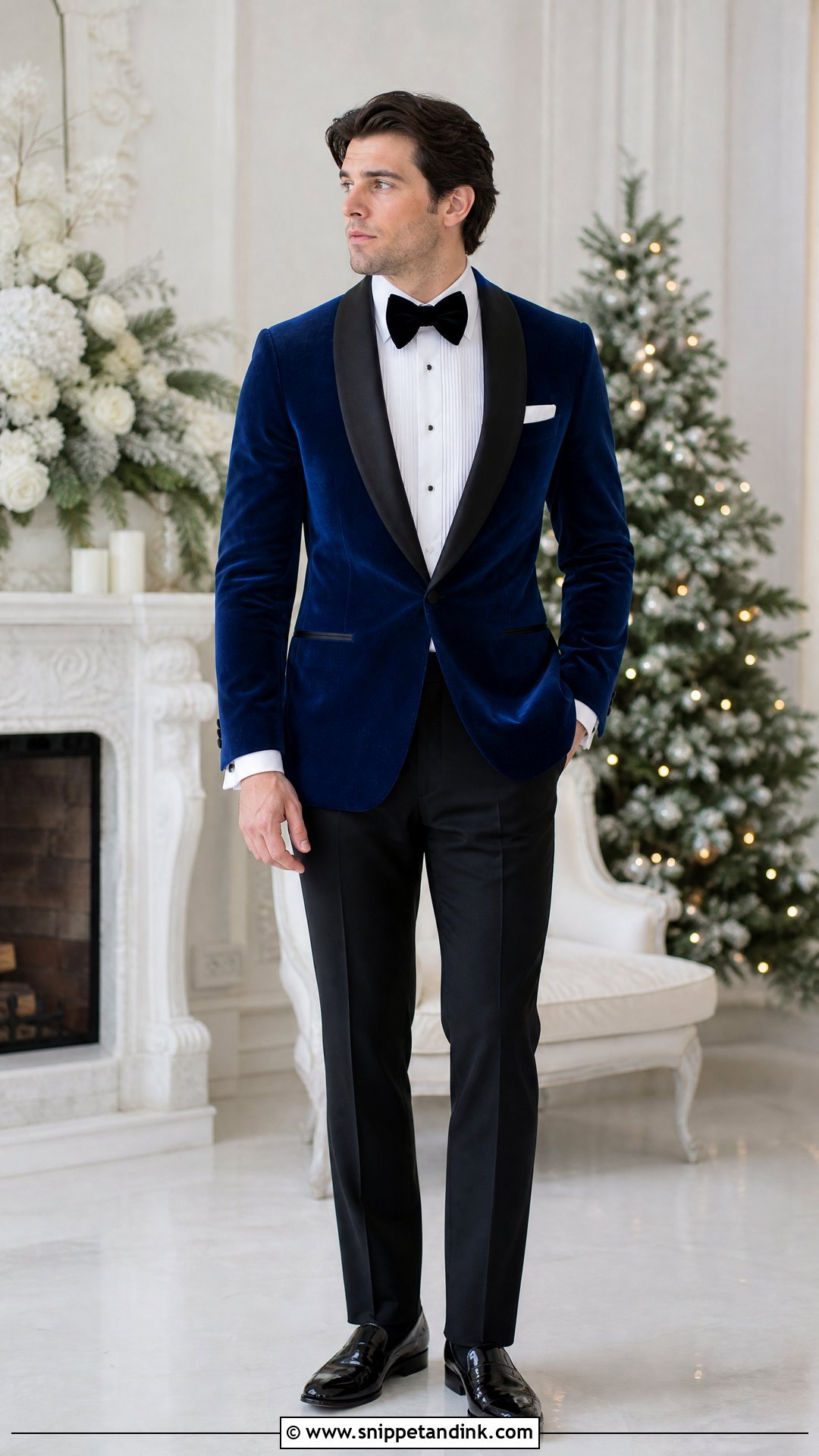 Royal Blue Velvet Tuxedo With Black Pants - Snippet and Ink - 20 Royal Blue Tuxedo Wedding Ideas