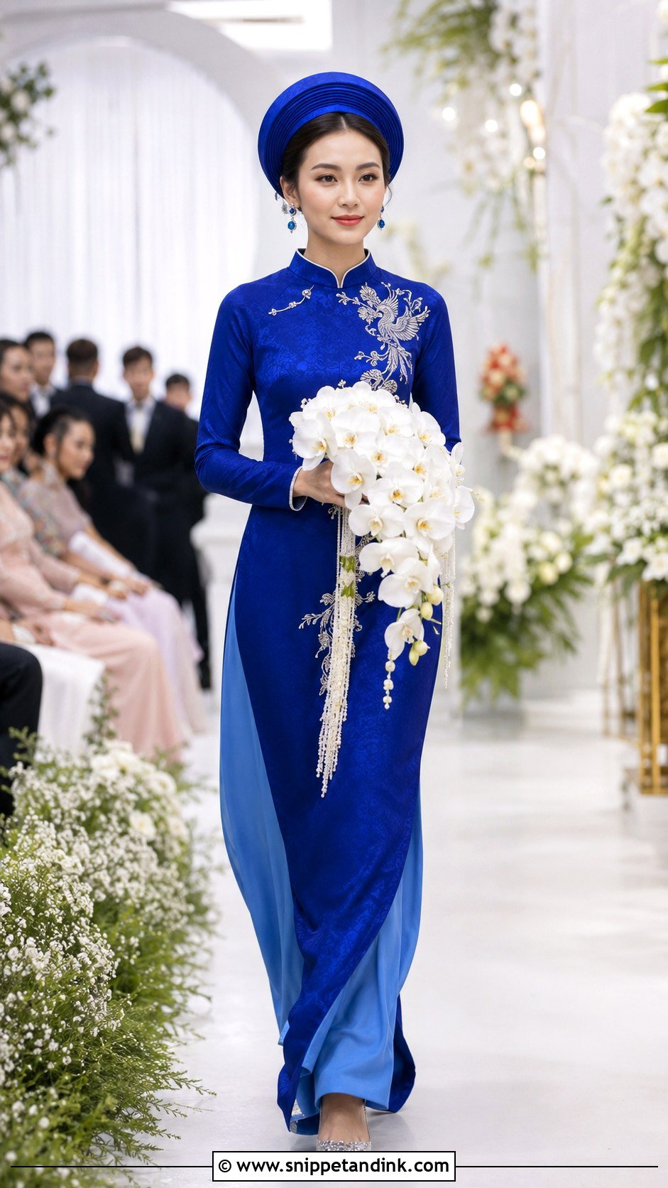 Royal Blue Vietnamese Wedding o Dai - Snippet and Ink - 20 Vietnam Wedding Dress Ideas