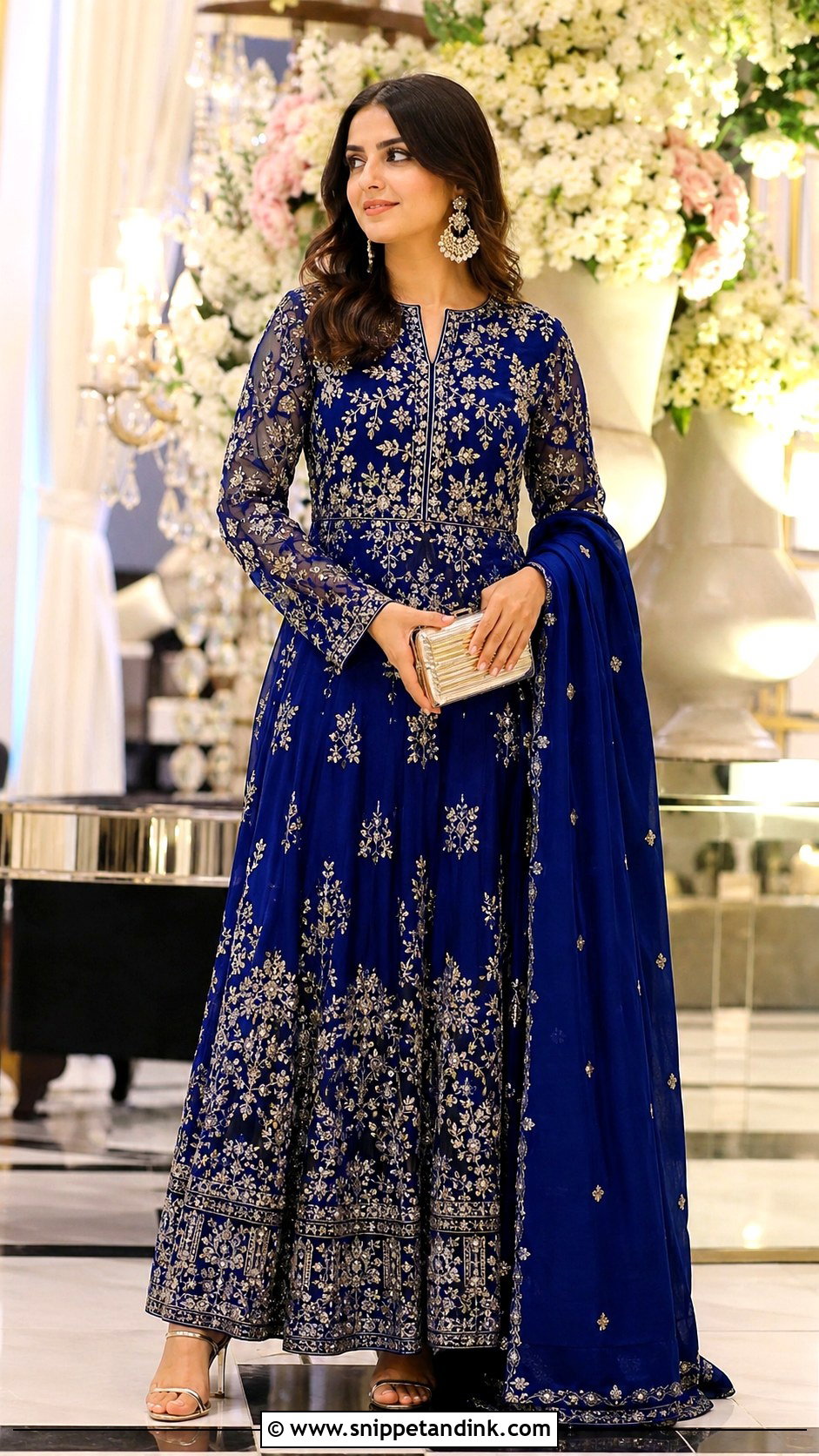 Royal Blue Wedding Guest Maxi Dress - Snippet and Ink - 30 Pakistani Wedding Dress Ideas