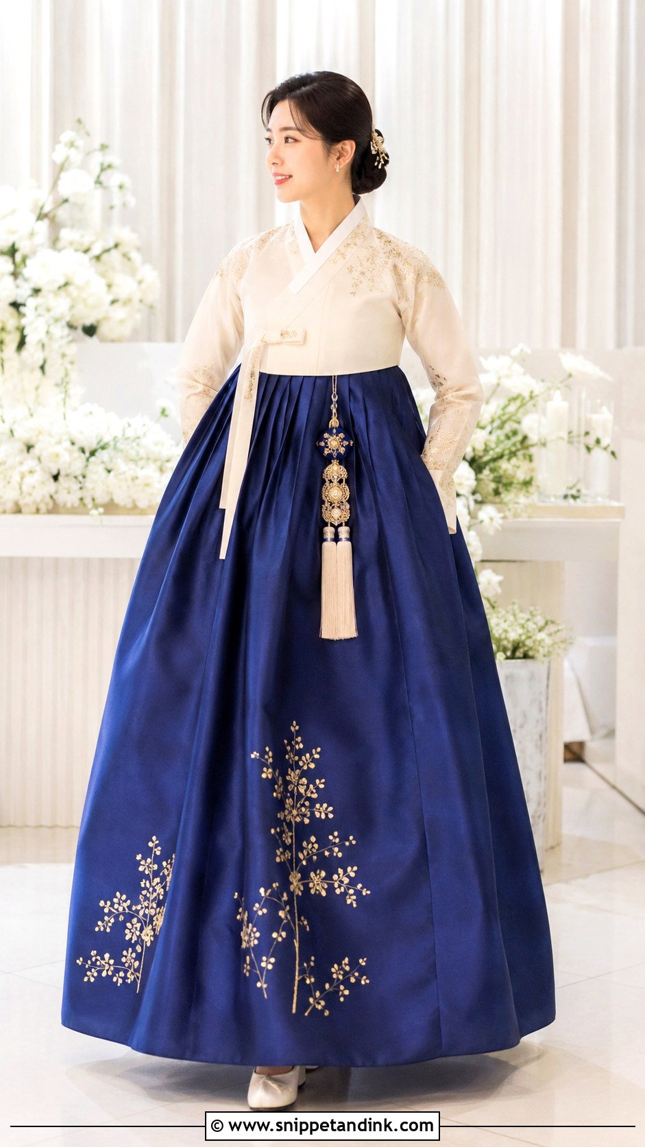 Royal Blue Wedding Hanbok - Snippet and Ink - 25 Traditional Korean Wedding Dress Ideas