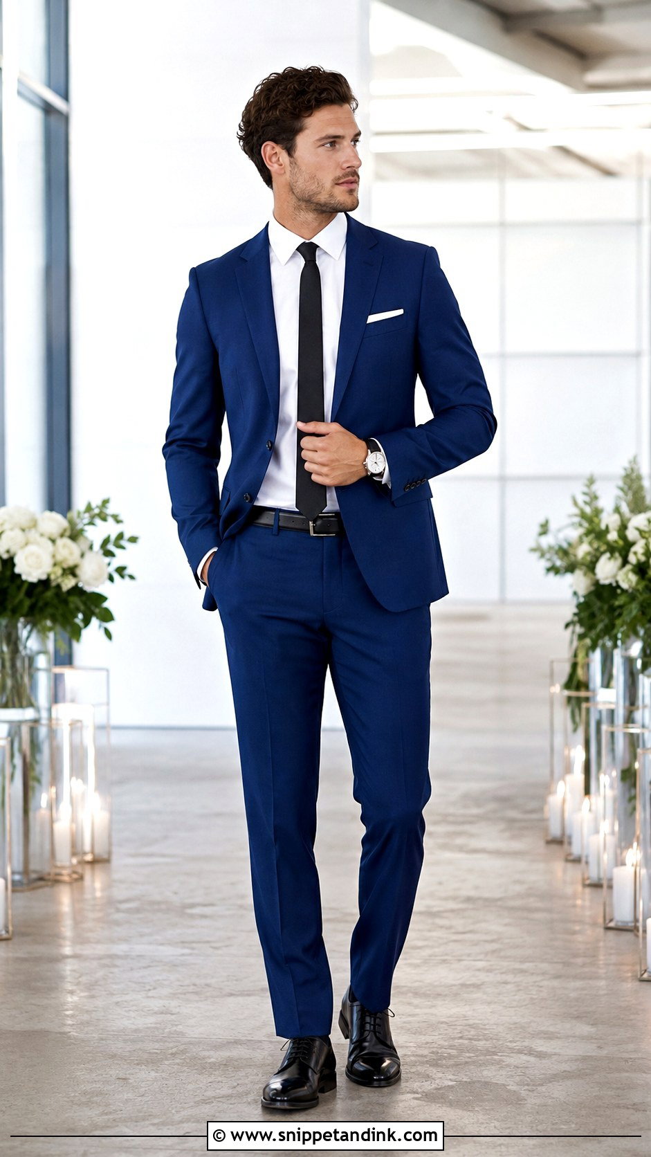 Royal Blue Wedding Suit With Black Tie - Snippet and Ink - 20 Blue Suits Wedding