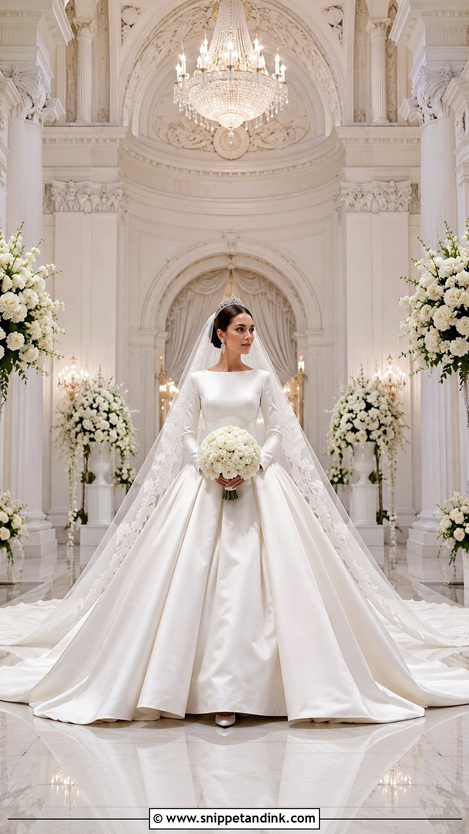 Royal Bridal Ball Gown With Cathedral Train - Snippet and Ink - 20 Bridal Ball Gowns