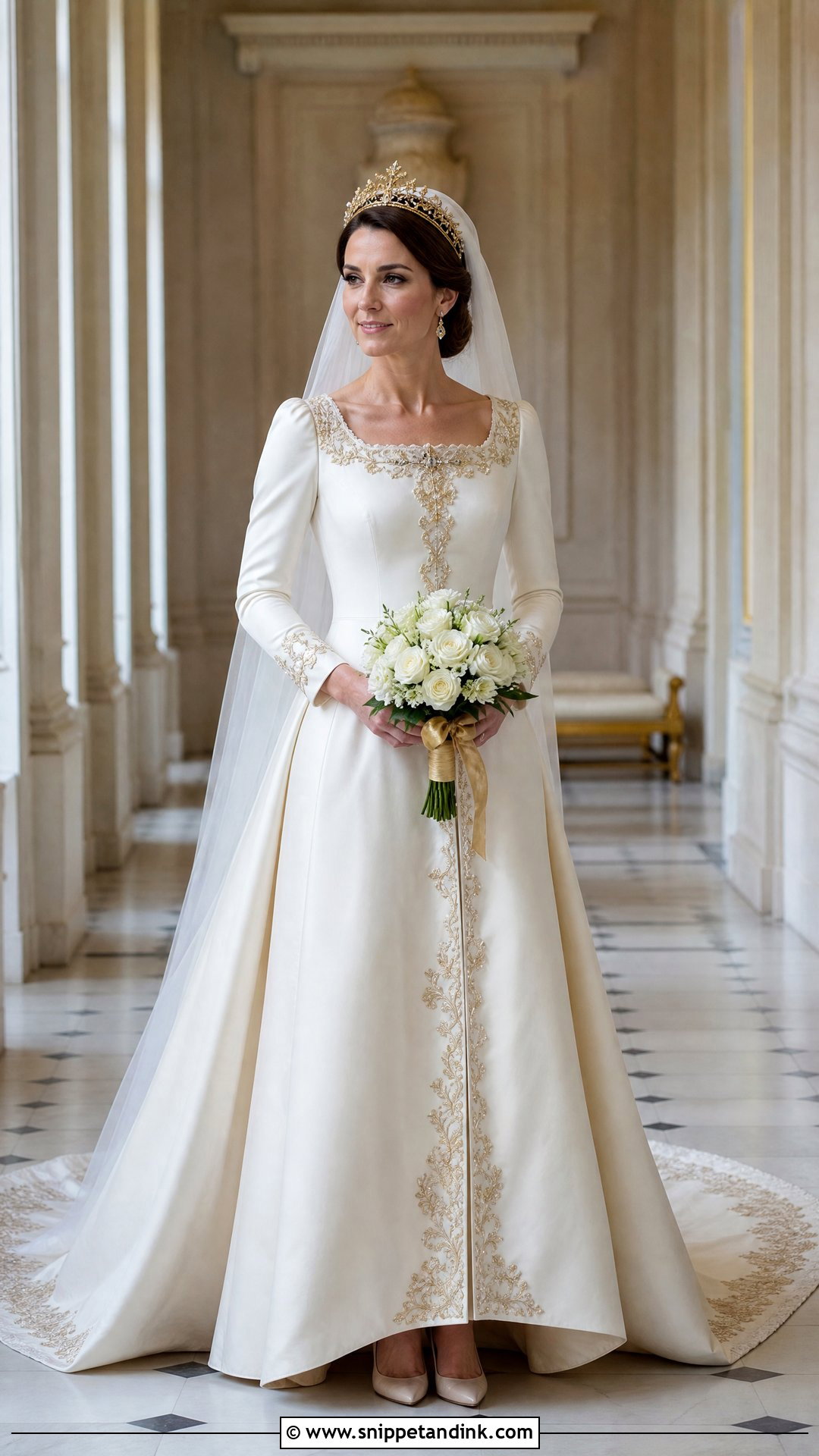 Royal Bride Gold Embroidered Wedding Gown - Snippet and Ink - 20 Royal Bride Look Ideas