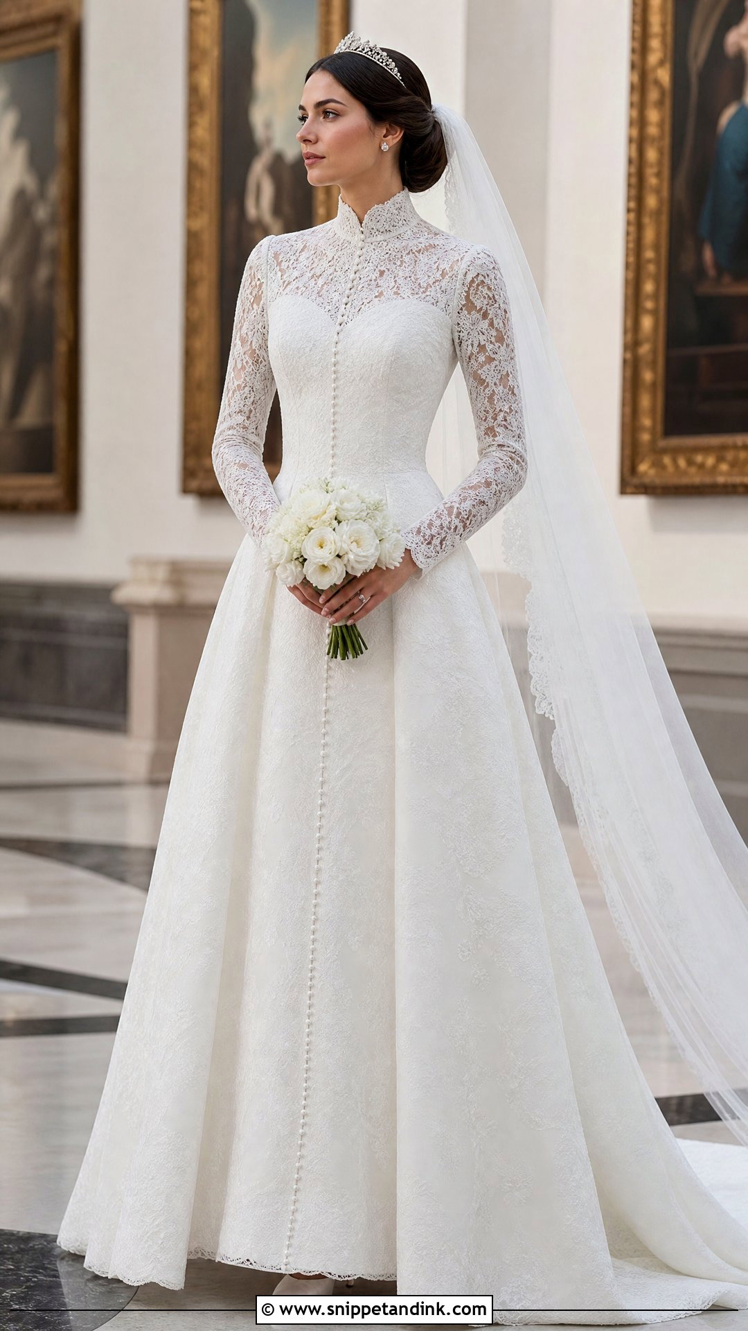 Royal Bride High Neck Wedding Gown - Snippet and Ink - 20 Royal Bride Look Ideas