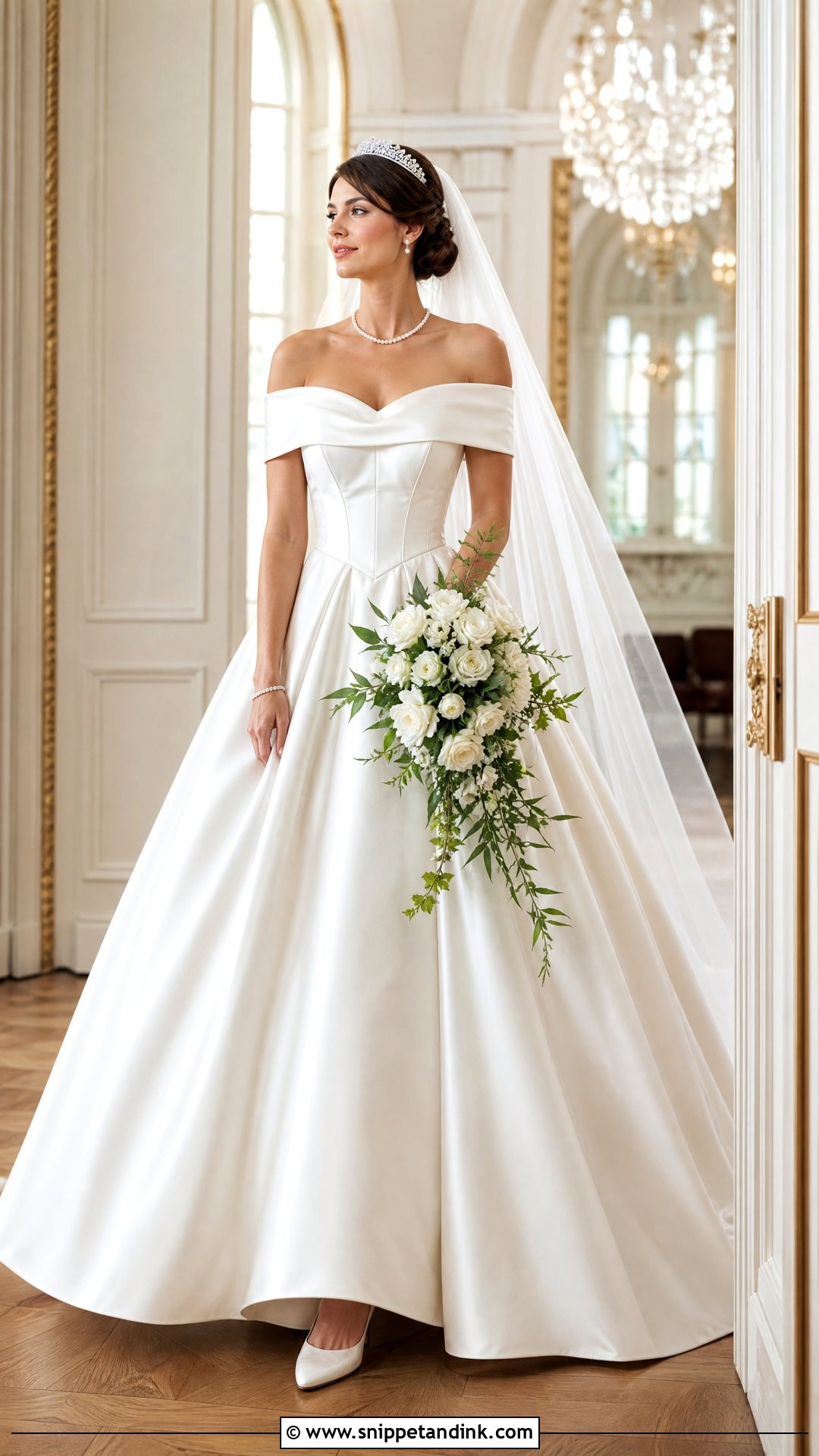 Royal Bride Off Shoulder Wedding Gown - Snippet and Ink - 20 Royal Bride Look Ideas