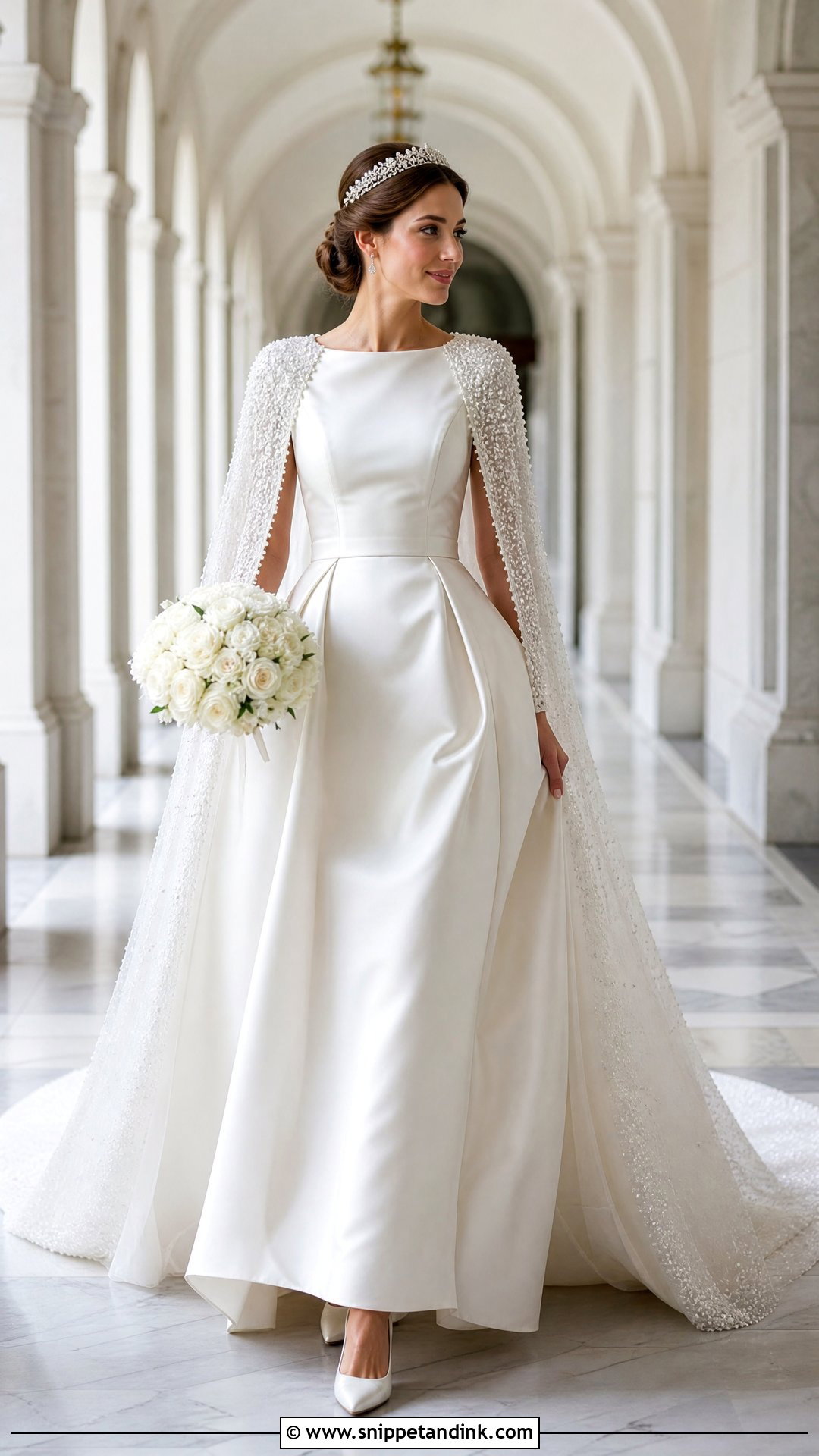 Royal Bride Wedding Gown With Detachable Cape - Snippet and Ink - 20 Royal Bride Look Ideas