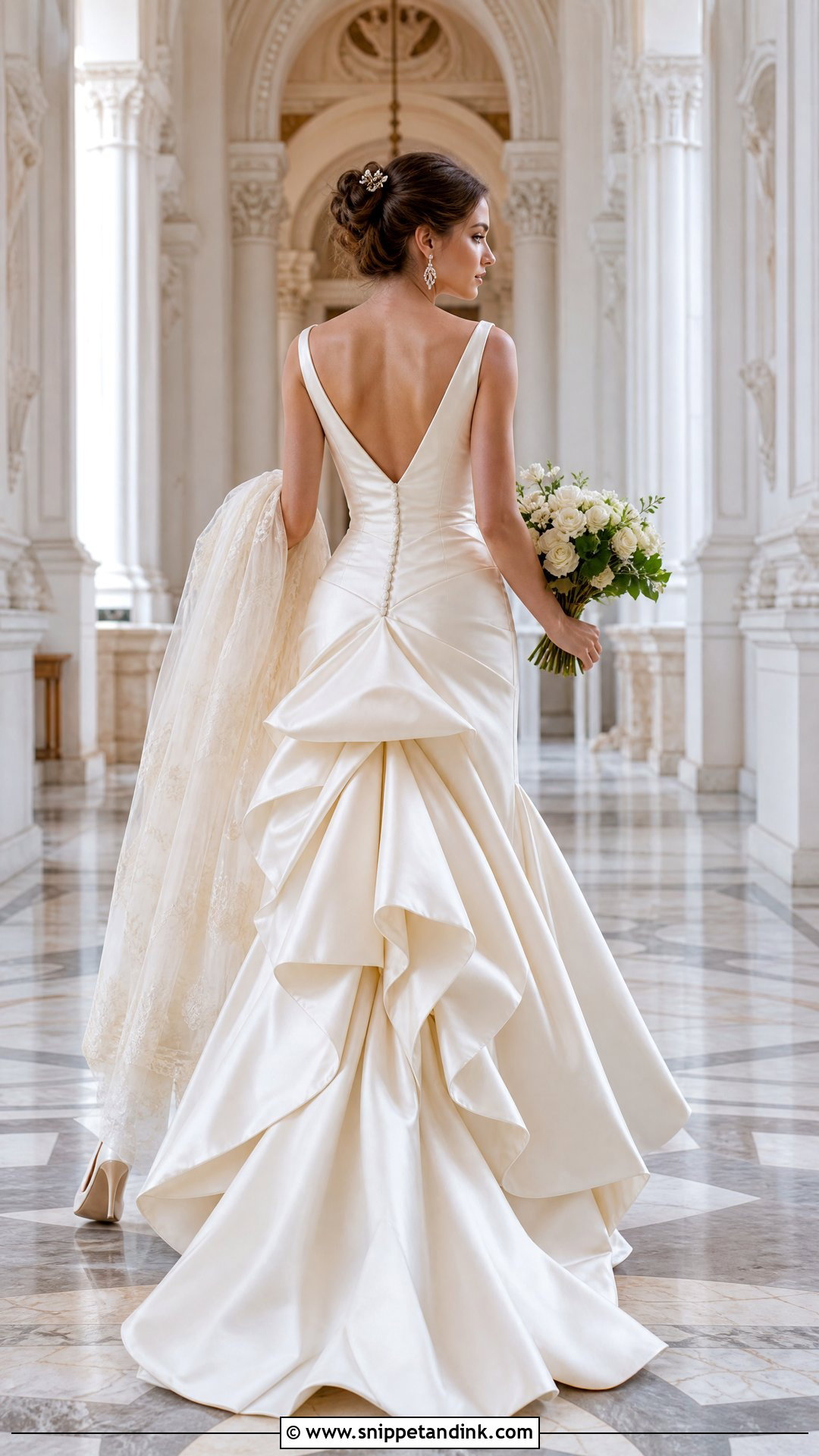 Royal Bustle for a Cathedral Train Wedding Dress - Snippet and Ink - 20 Wedding Dress Train Bustle Ideas