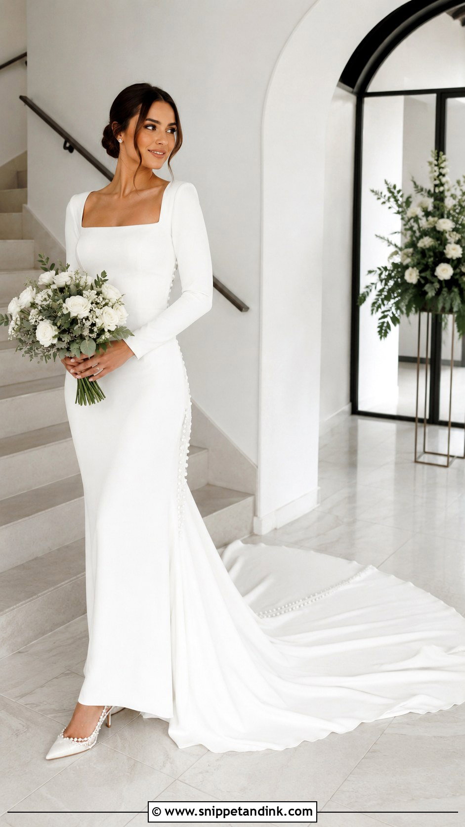 Royal Crepe Wedding Dress - Snippet and Ink - 25 Royalty Wedding Dress Ideas