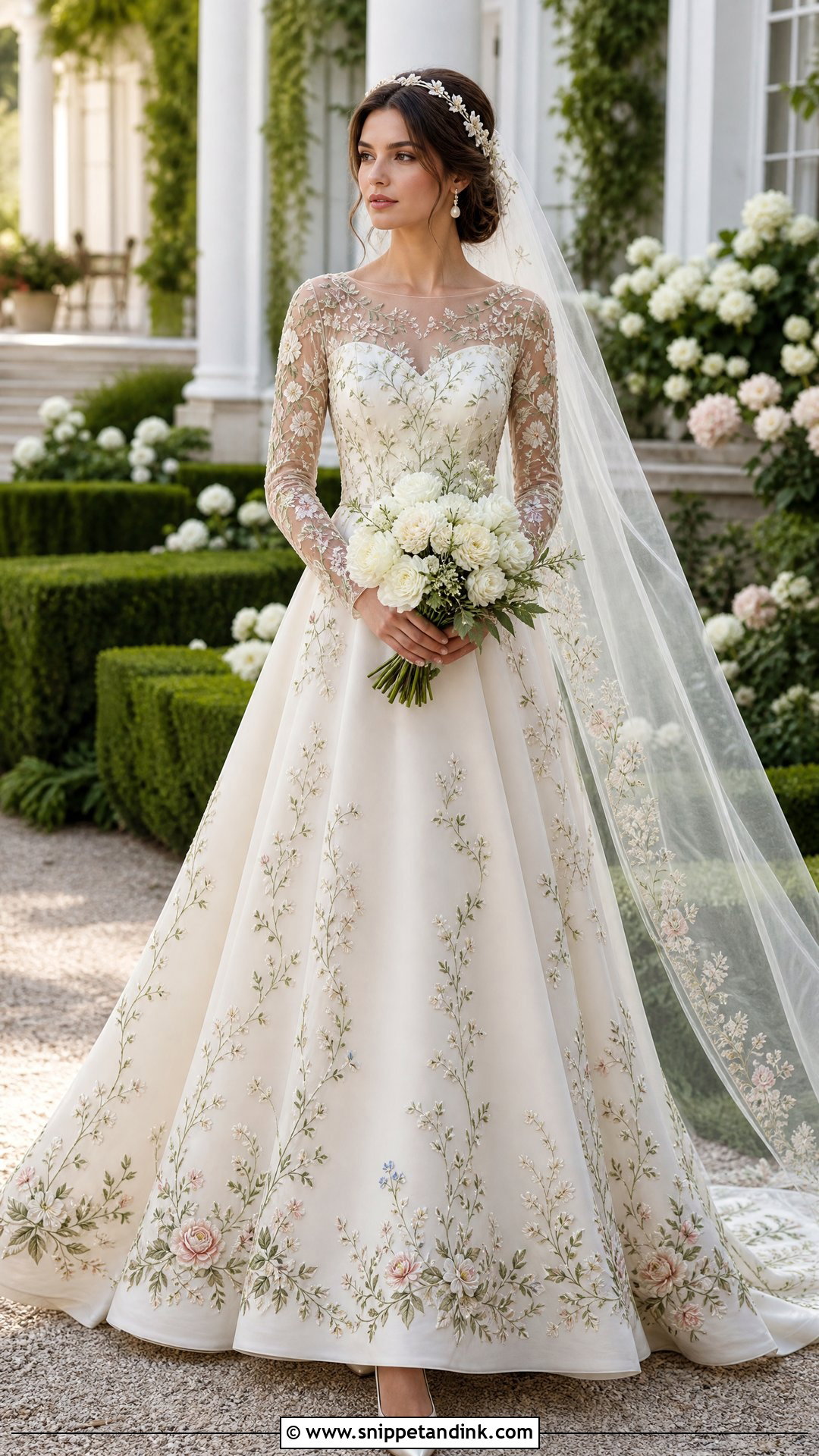 Royal Floral Embroidered Wedding Dress - Snippet and Ink - 20 Royal Wedding Dress Royalty Ideas