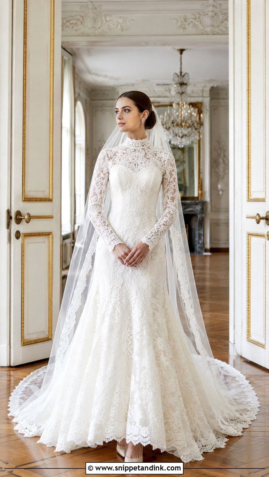 Royal High Neck Wedding Dress - Snippet and Ink - 20 Expensive Wedding Dresses