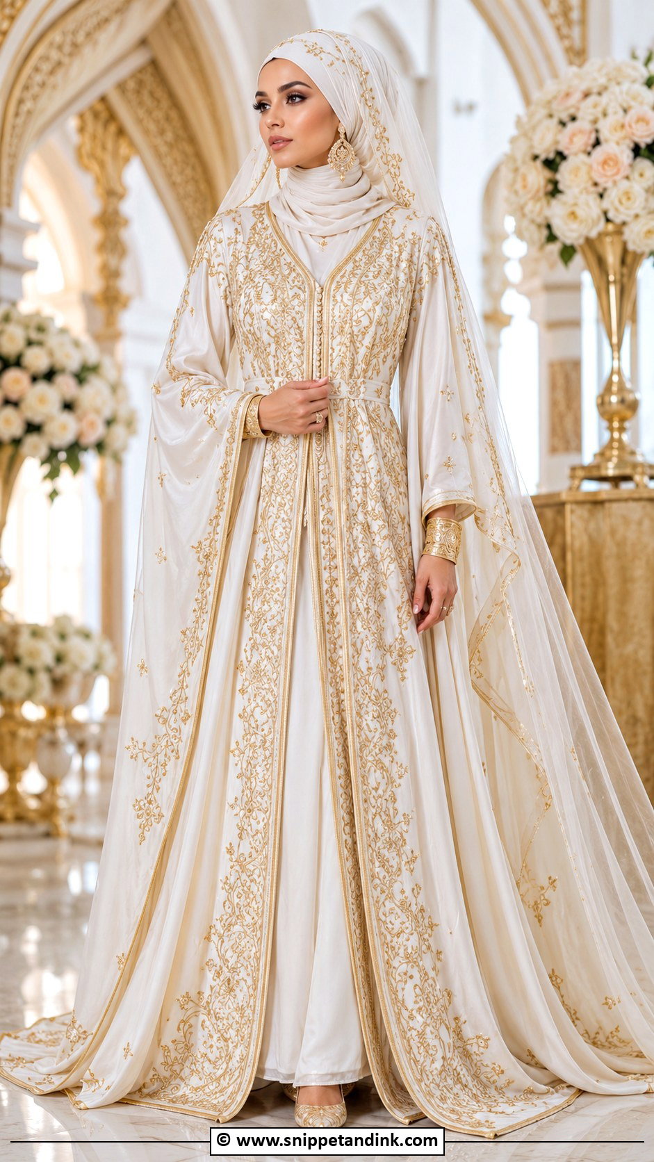 Royal Kaftan Arabic Muslim Wedding Dress - Snippet and Ink - 25 Arabic Muslim Wedding Dress Ideas