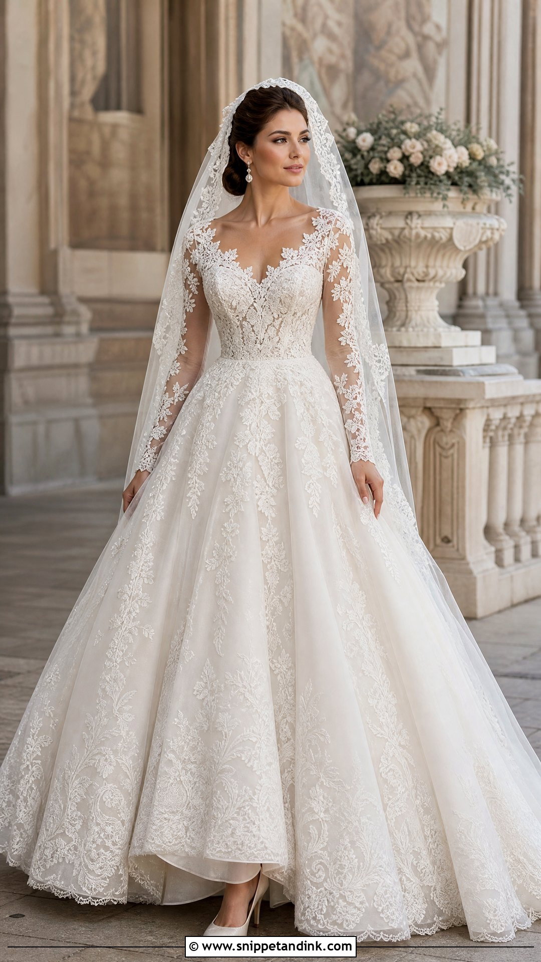Royal Lace Ball Gown Wedding Dress - Snippet and Ink - 25 Regal Wedding Dress Ideas
