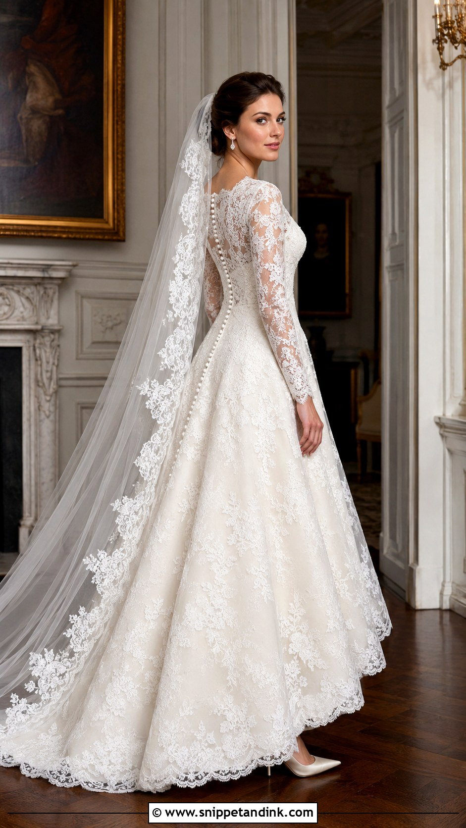 Royal Lace Long Sleeve Wedding Dress - Snippet and Ink - 20 Extravagant Wedding Dress Ideas