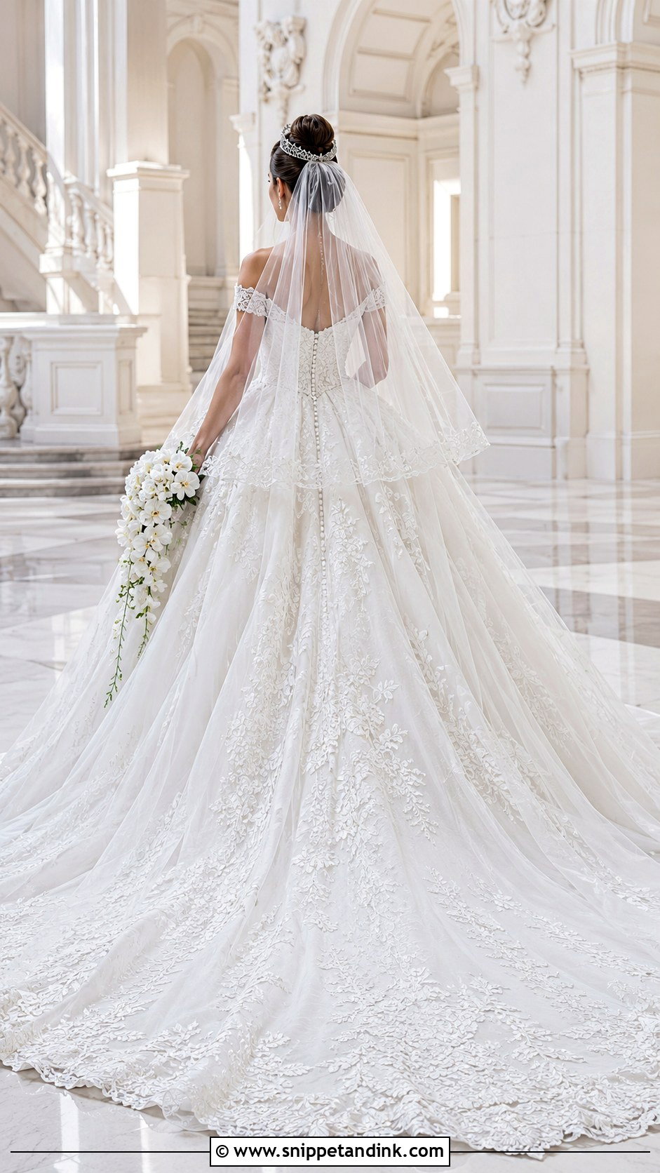 Royal Length Double Veil With Princess Ball Gown - Snippet and Ink - 20 Double Veil Ideas
