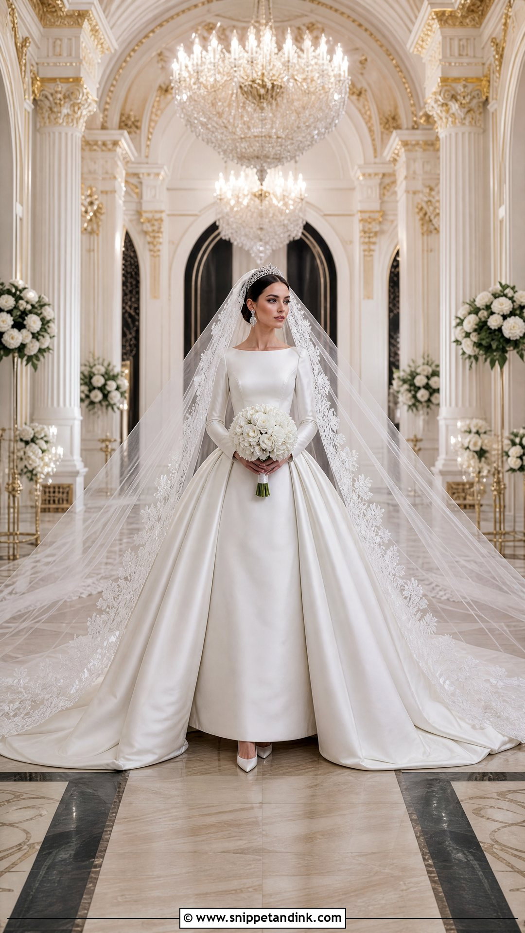 Royal Length Veil With Princess Ball Gown - Snippet and Ink - 20 Veiled Bride Ideas