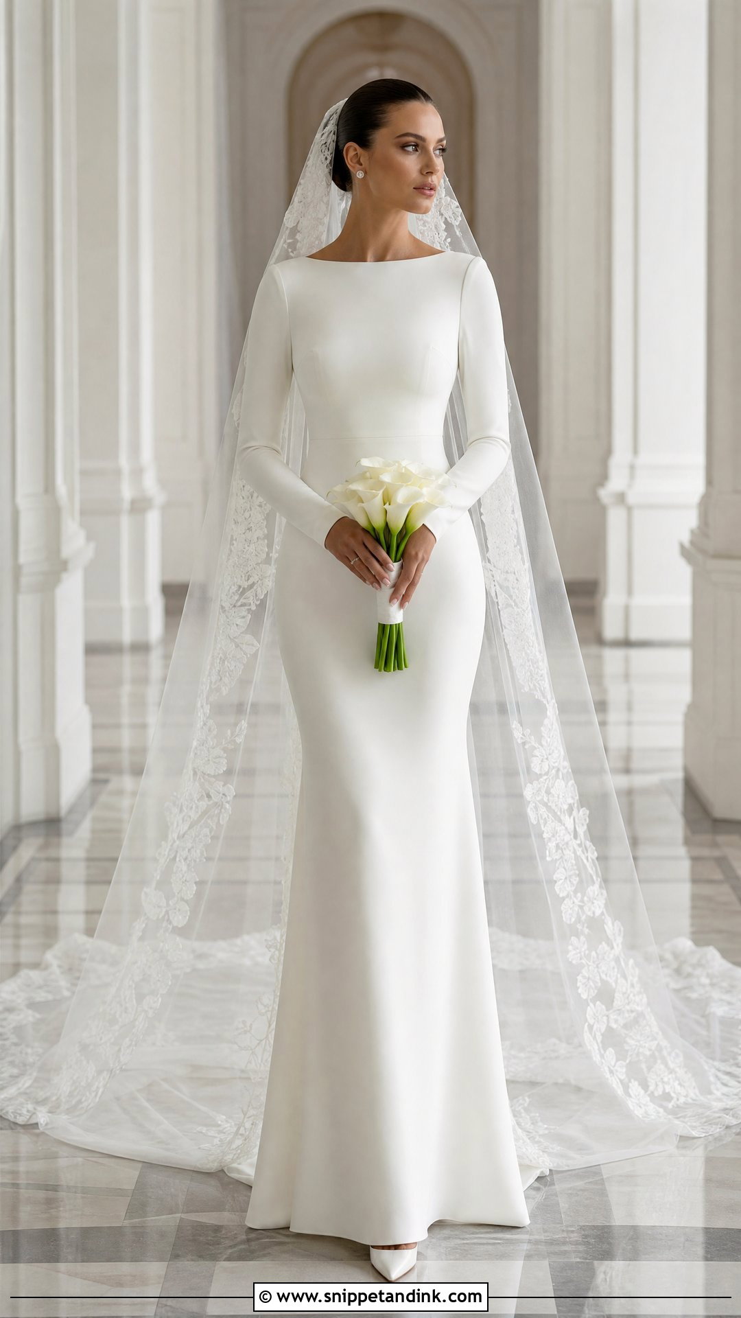 Royal Minimalist Column Wedding Dress - Snippet and Ink - 20 Royal Wedding Dress Royalty Ideas