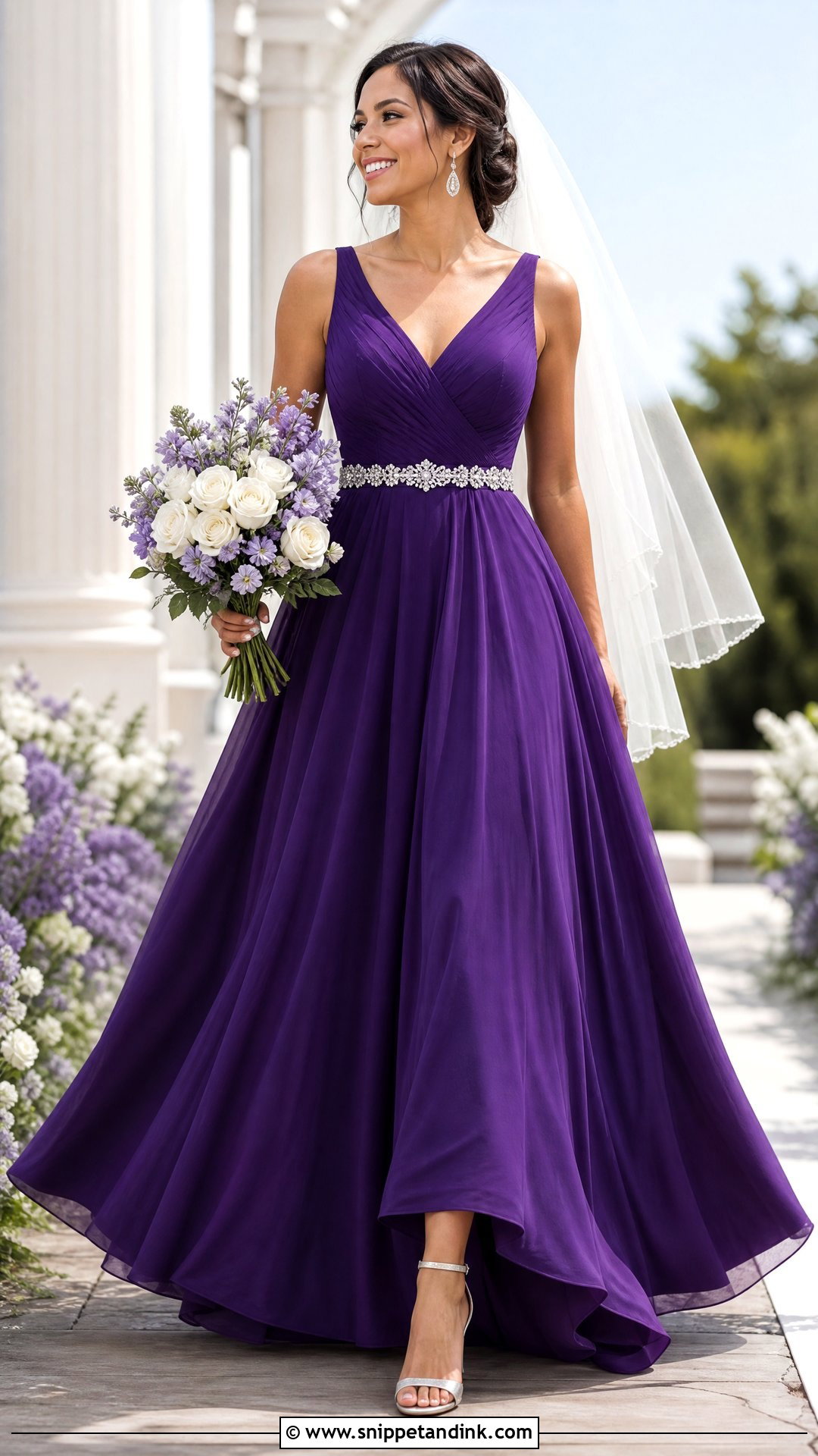 Royal Purple A Line Wedding Dress - Snippet and Ink - 20 Royal Purple Wedding Dress Ideas