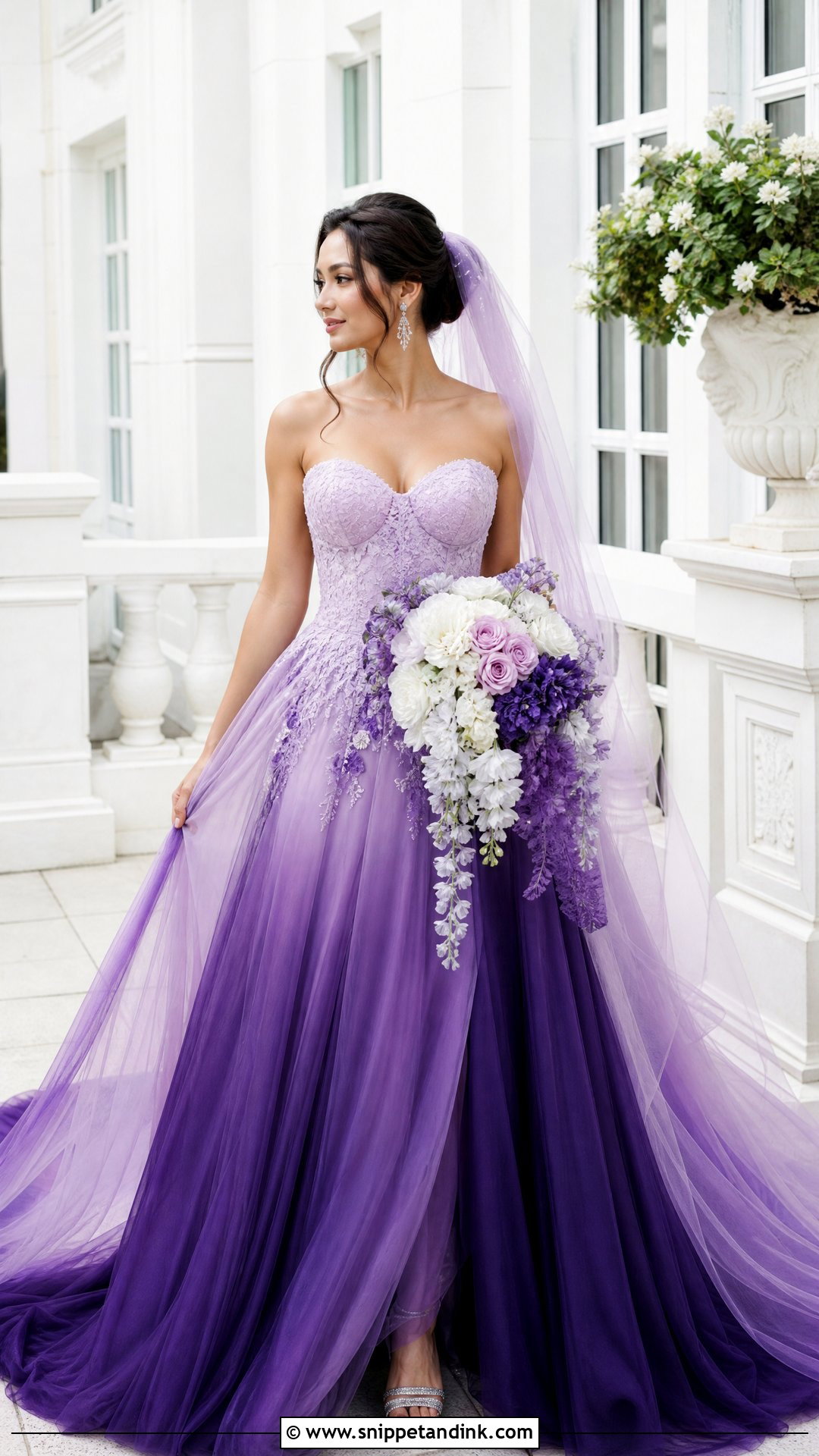 Royal Purple Ombre Wedding Dress - Snippet and Ink - 20 Royal Purple Wedding Dress Ideas