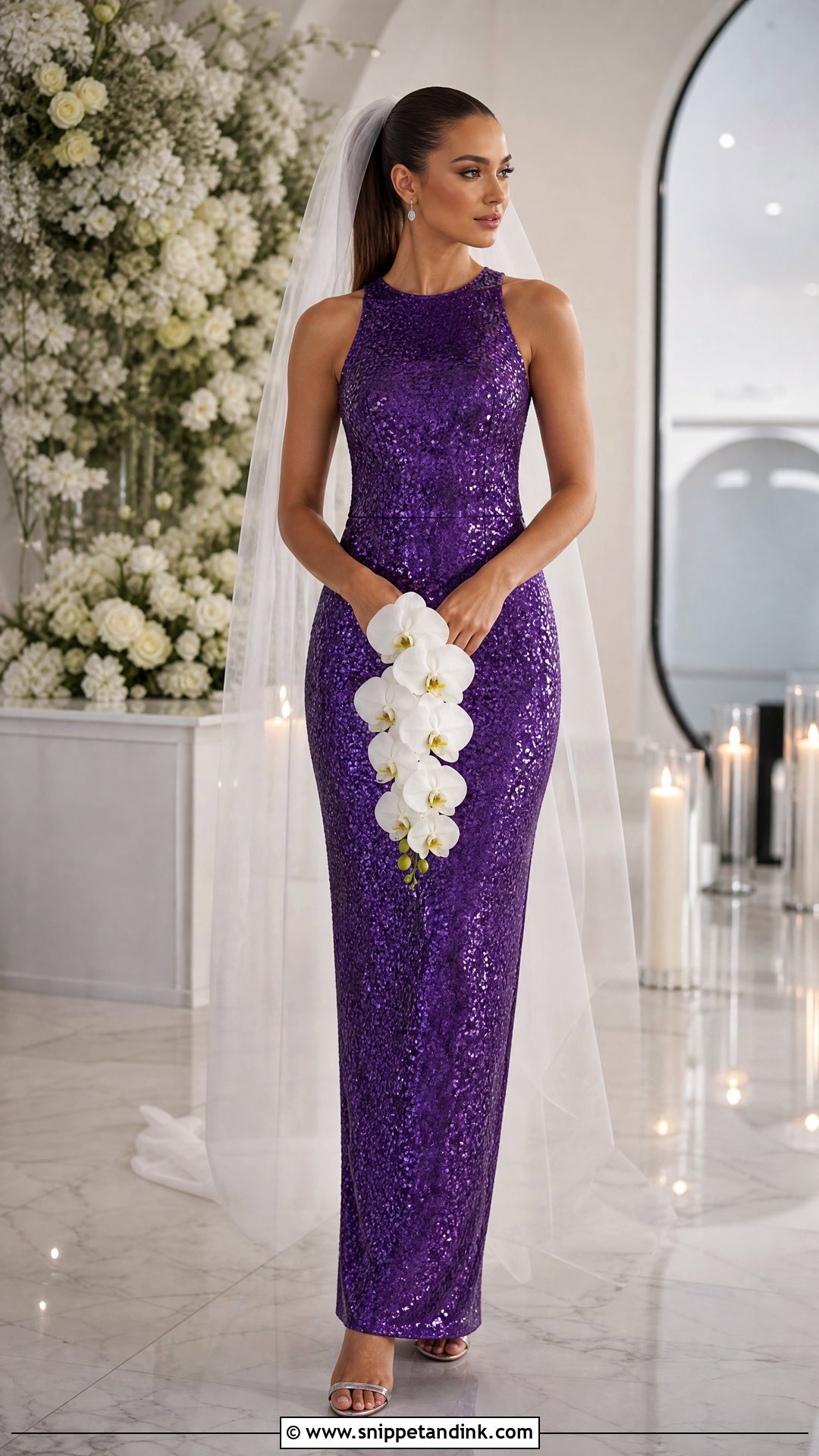 Royal Purple Sequin Wedding Dress - Snippet and Ink - 20 Royal Purple Wedding Dress Ideas