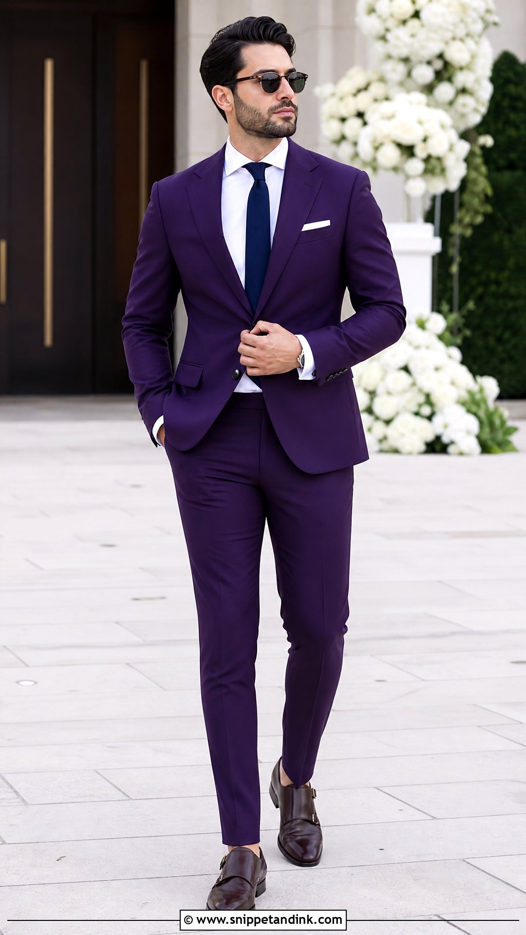 Royal Purple Slim Fit Wedding Suit - Snippet and Ink - 20 Purple Wedding Suit Ideas