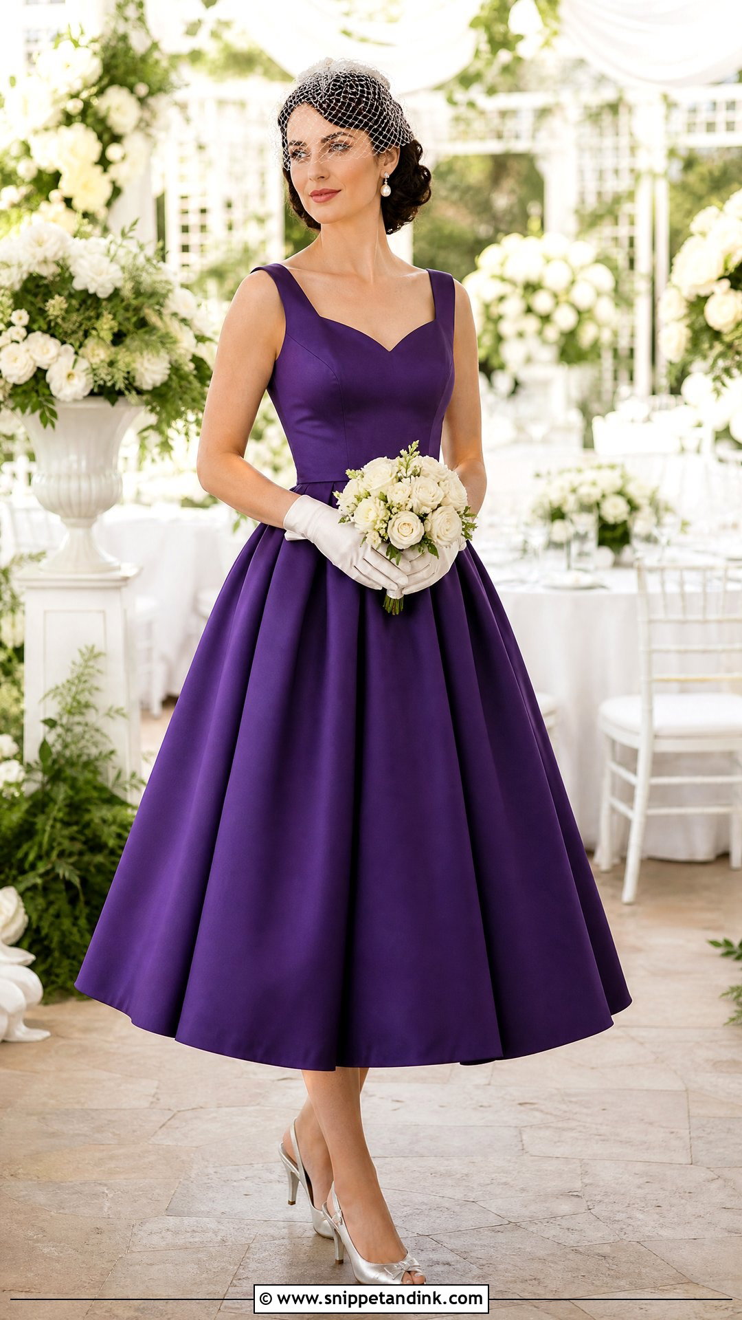 Royal Purple Tea Length Wedding Dress - Snippet and Ink - 20 Royal Purple Wedding Dress Ideas