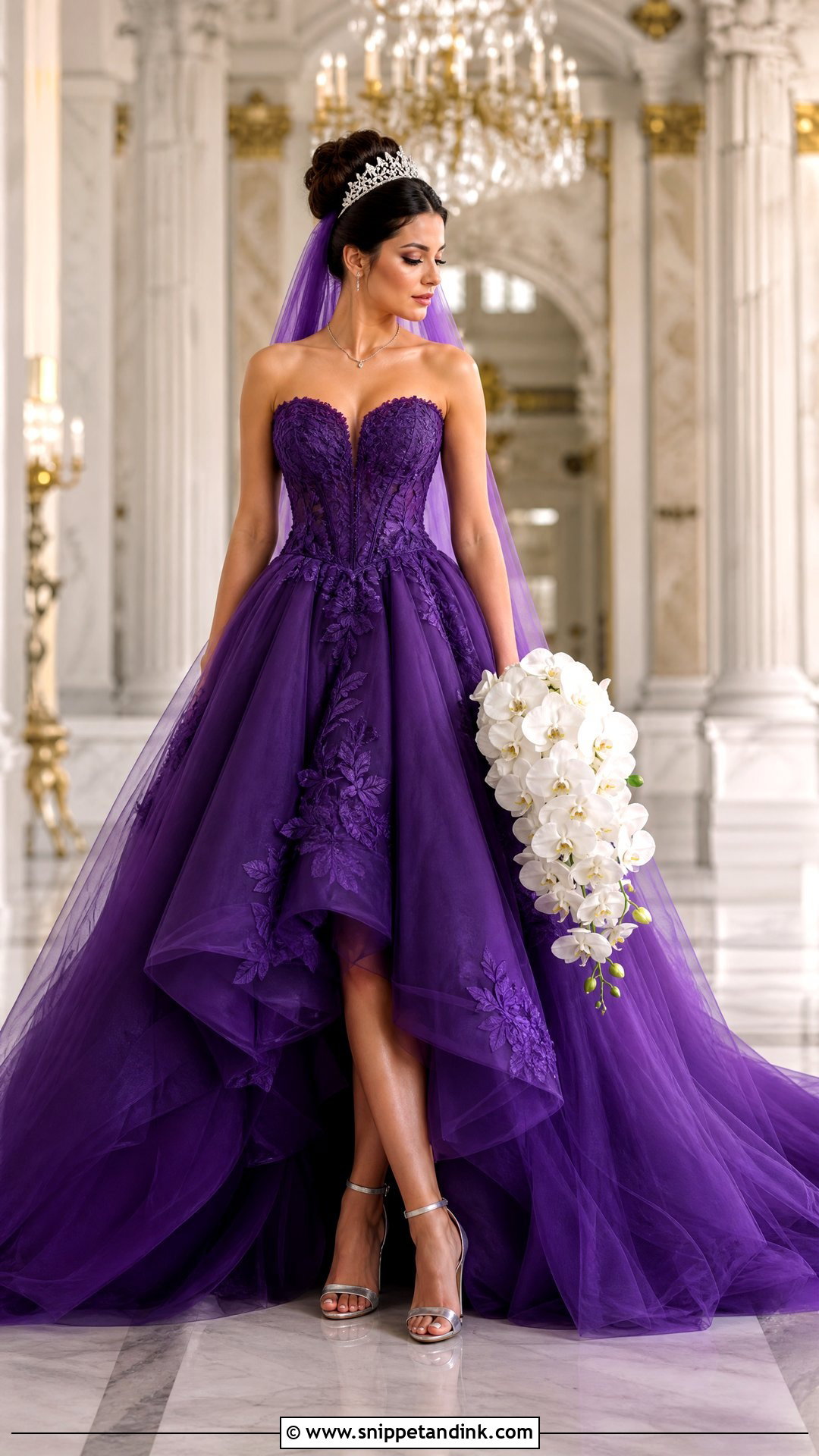Royal Purple Tulle Princess Wedding Dress - Snippet and Ink - 20 Royal Purple Wedding Dress Ideas