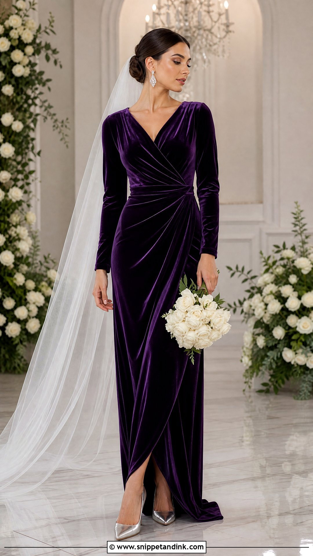Royal Purple Velvet Wedding Dress - Snippet and Ink - 20 Royal Purple Wedding Dress Ideas