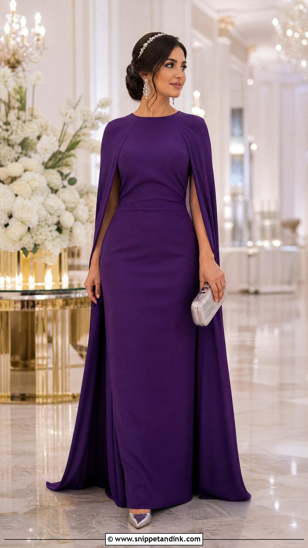 Royal Purple Wedding Column Dress Outfit - Snippet and Ink - 20 Royal Wedding Outfits
