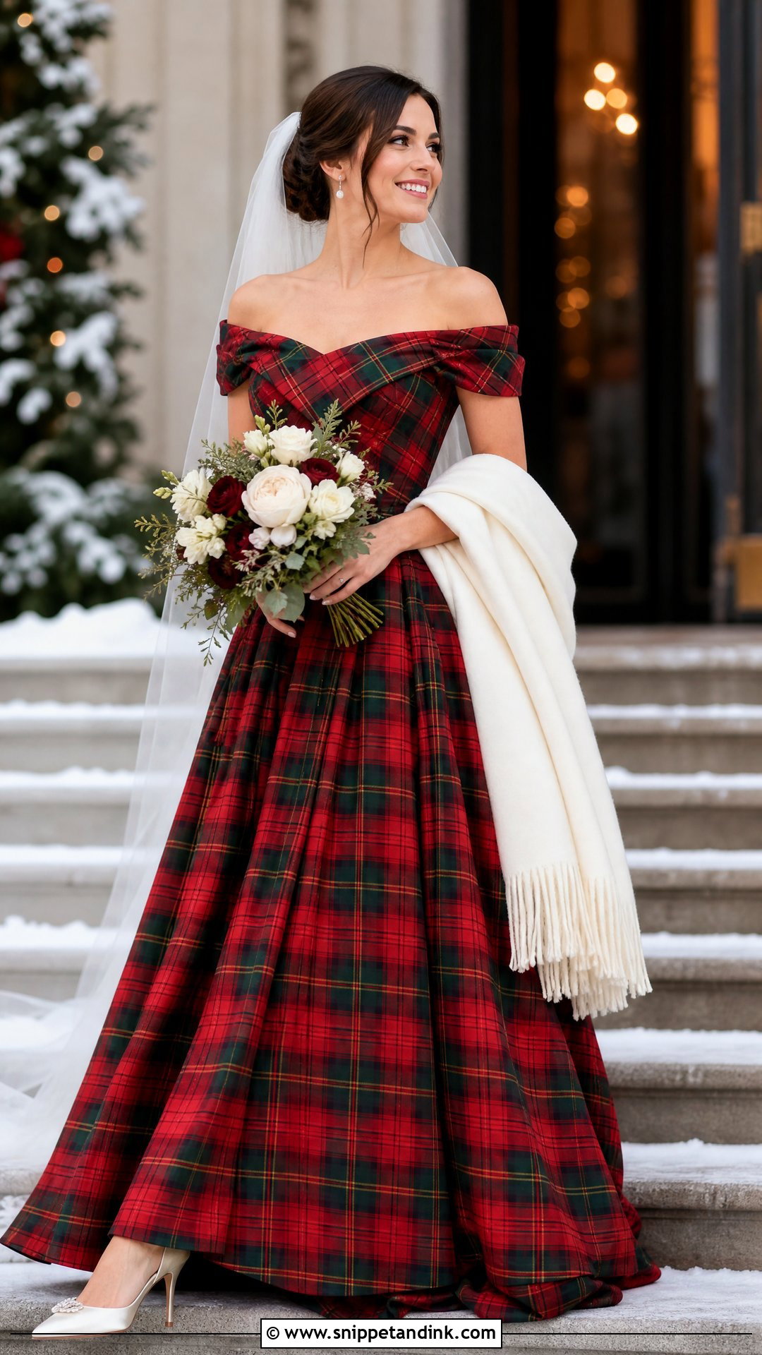 Royal Stewart Tartan Wedding Dress - Snippet and Ink - 20 Tartan Wedding Dress Ideas