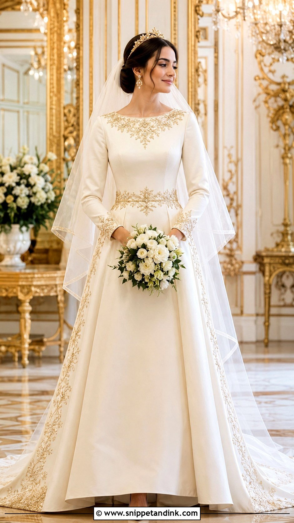 Royal Wedding Dress With Gold Details - Snippet and Ink - 20 Royal Wedding Dress Queens Ideas