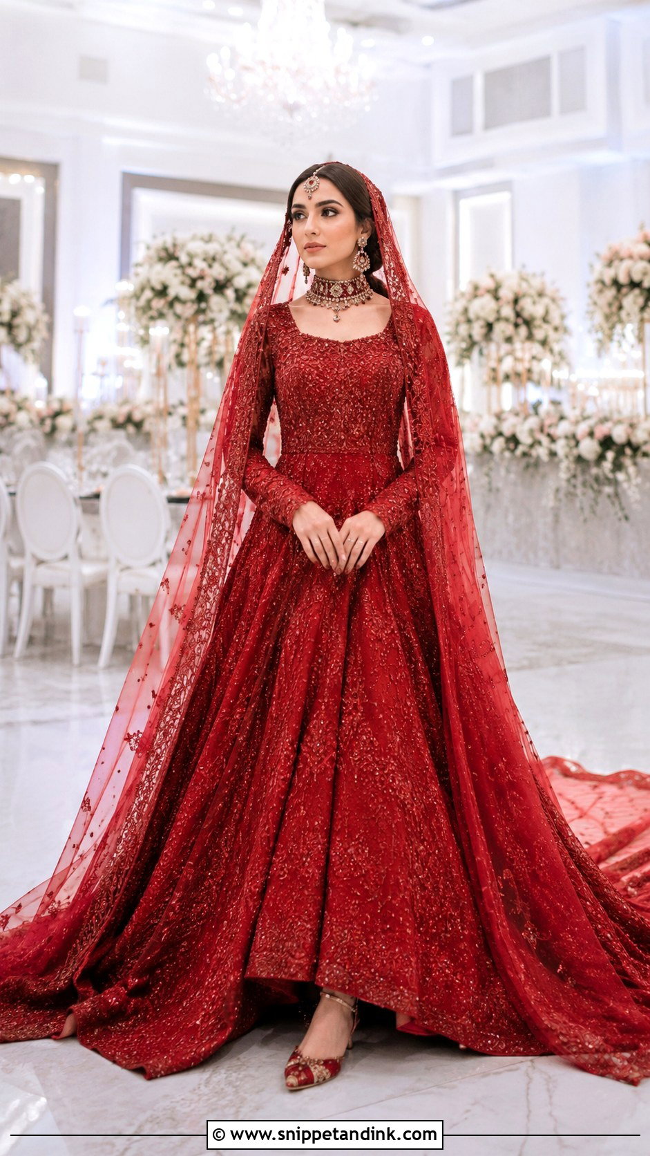 Ruby Red Barat Bridal Gown - Snippet and Ink - 20 Bridal Dresses for Barat