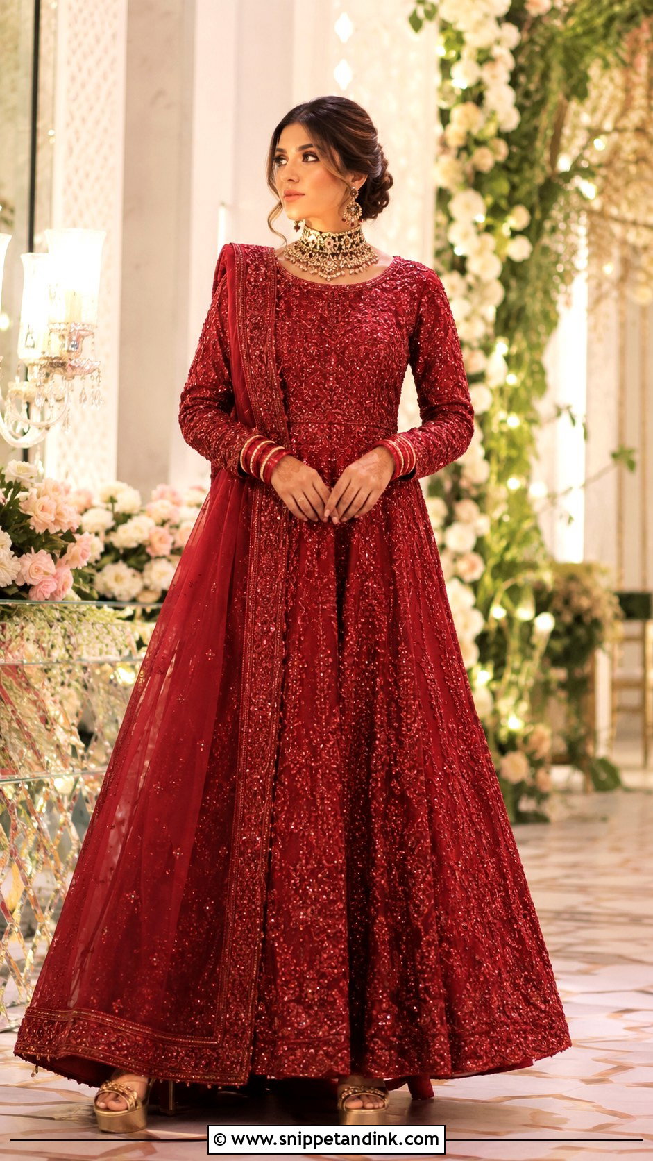 Ruby Red Barat Bridal Maxi - Snippet and Ink - 20 Barat Bridal Dress Ideas