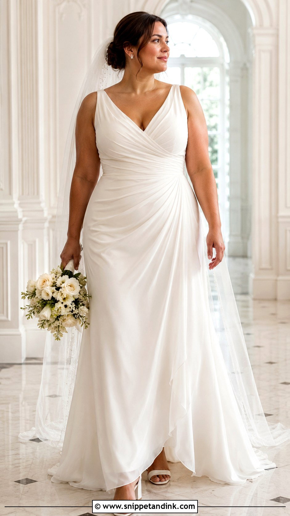 Ruched A Line Wedding Dress - Snippet and Ink - 20 Easy Wedding Dress Ideas