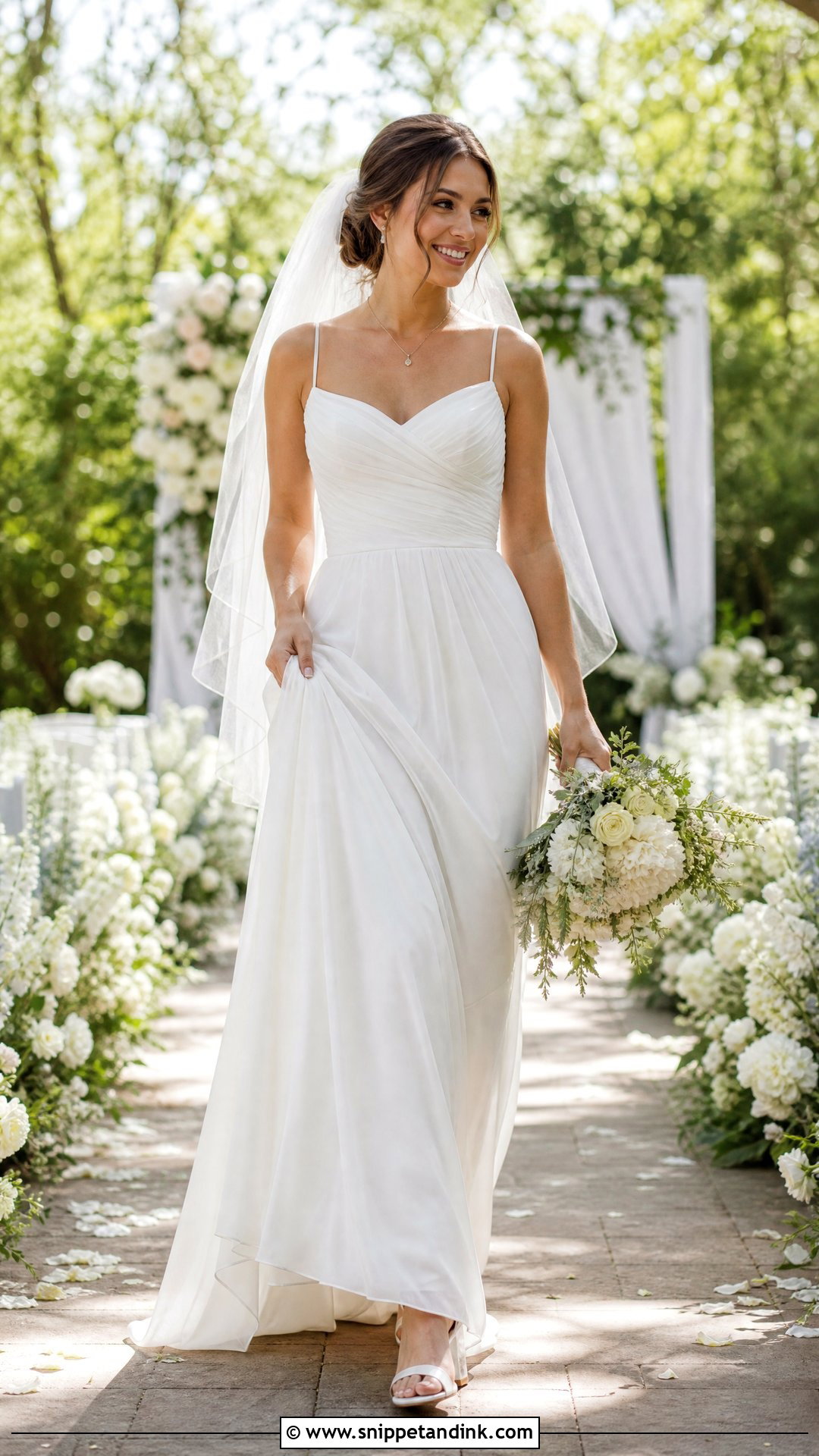 Ruched Bodice Wedding Dress - Snippet and Ink - 20 Small Bust Wedding Dress Ideas