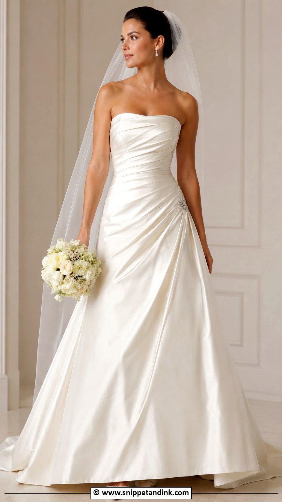 Ruched Bodice Wedding Dress - Snippet and Ink - 30 2000s Wedding Dress Ideas
