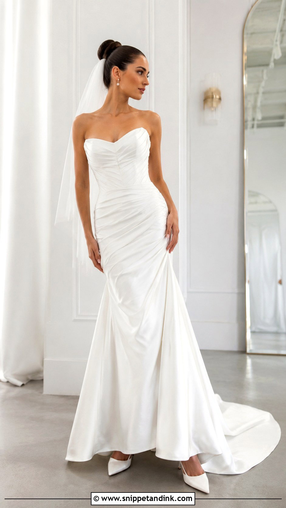 Ruched Corset Draped Wedding Dress - Snippet and Ink - 20 Draping Wedding Dress Ideas