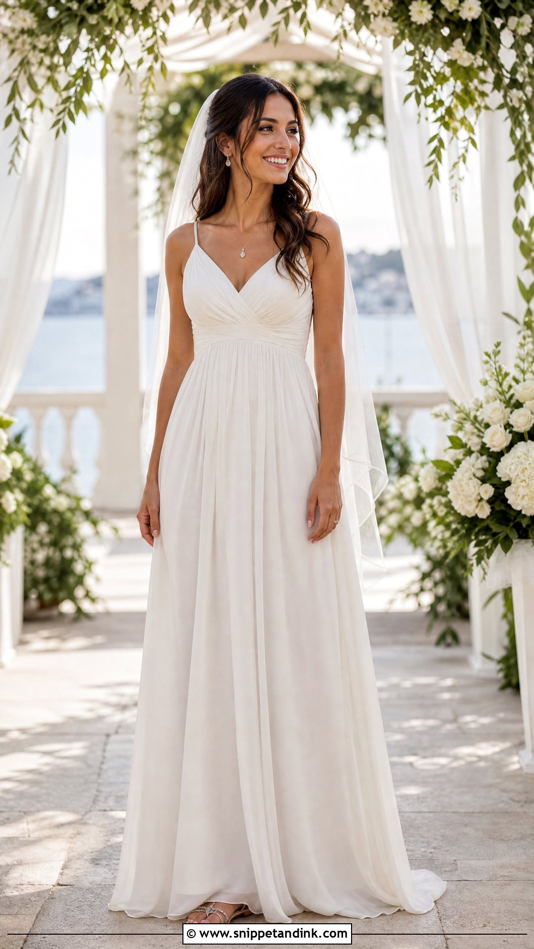 Ruched Empire Waist Wedding Dress - Snippet and Ink - 20 Small Chest Wedding Dress Ideas