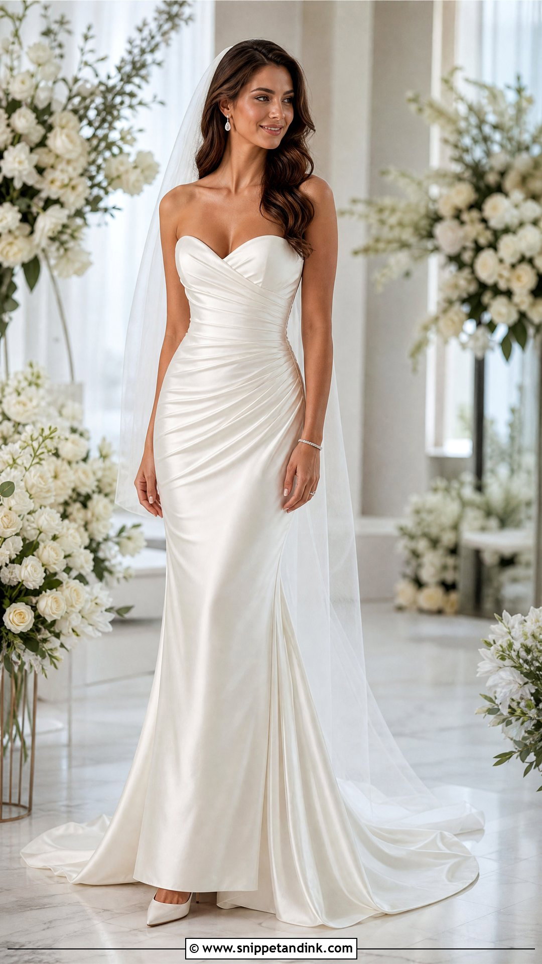 Ruched Fitted Wedding Dress - Snippet and Ink - 20 Tight Fitting Wedding Dresses