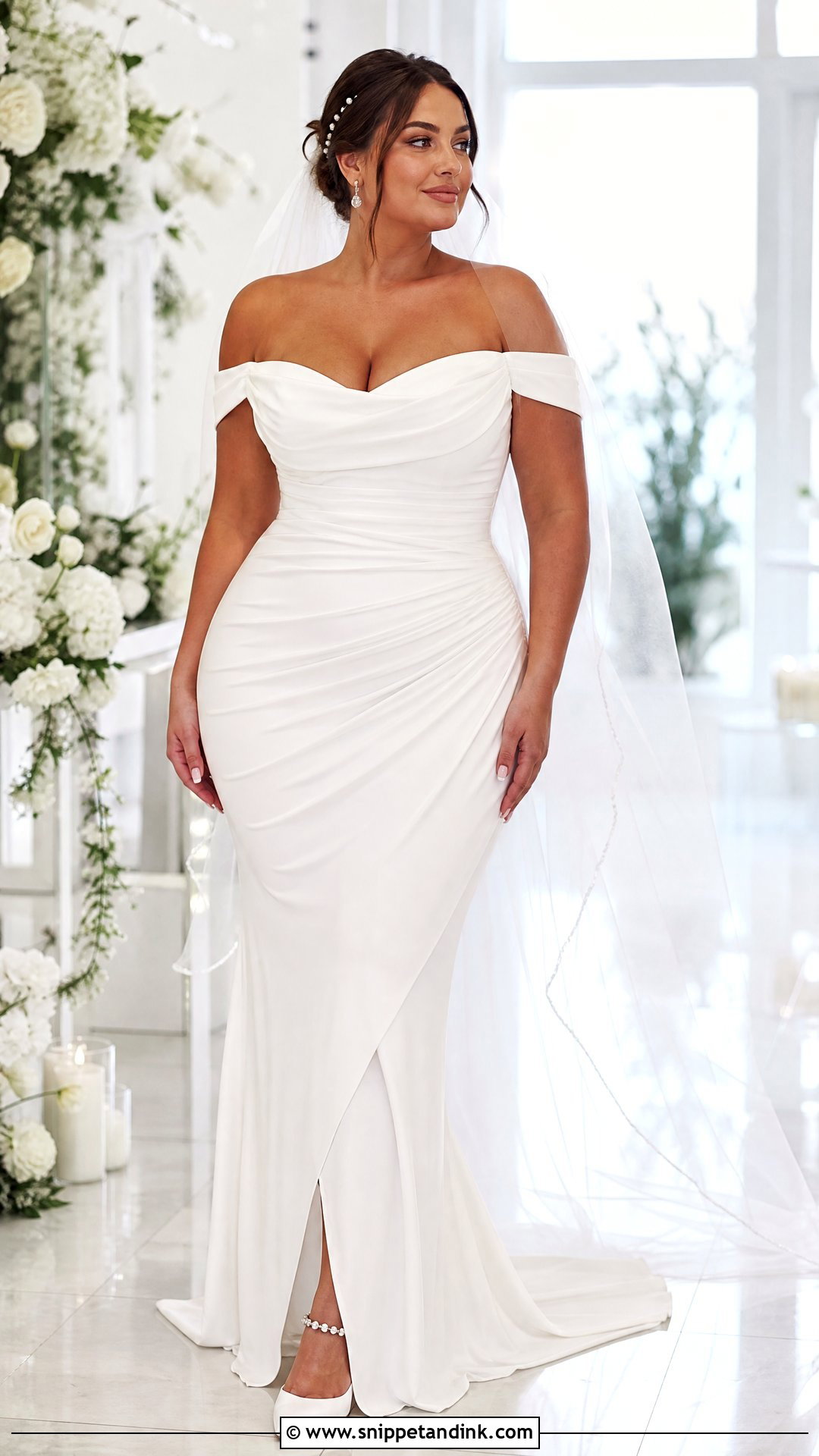 Ruched Pencil Wedding Dress - Snippet and Ink - 20 Pencil Wedding Dress Ideas