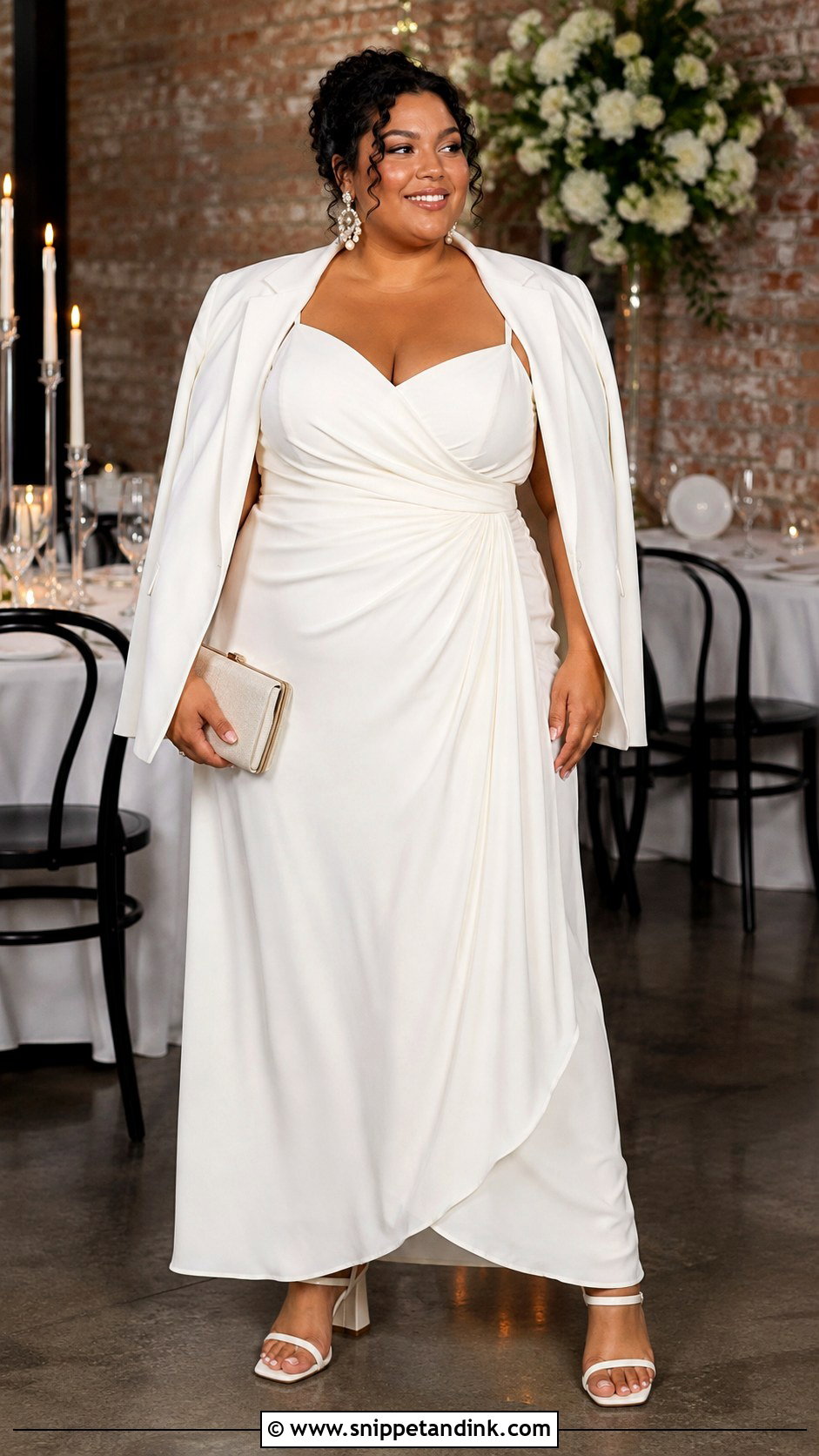 Ruched Plus Size Bridal Maxi Dress - Snippet and Ink - 20 Bridal Maxi Dress Ideas