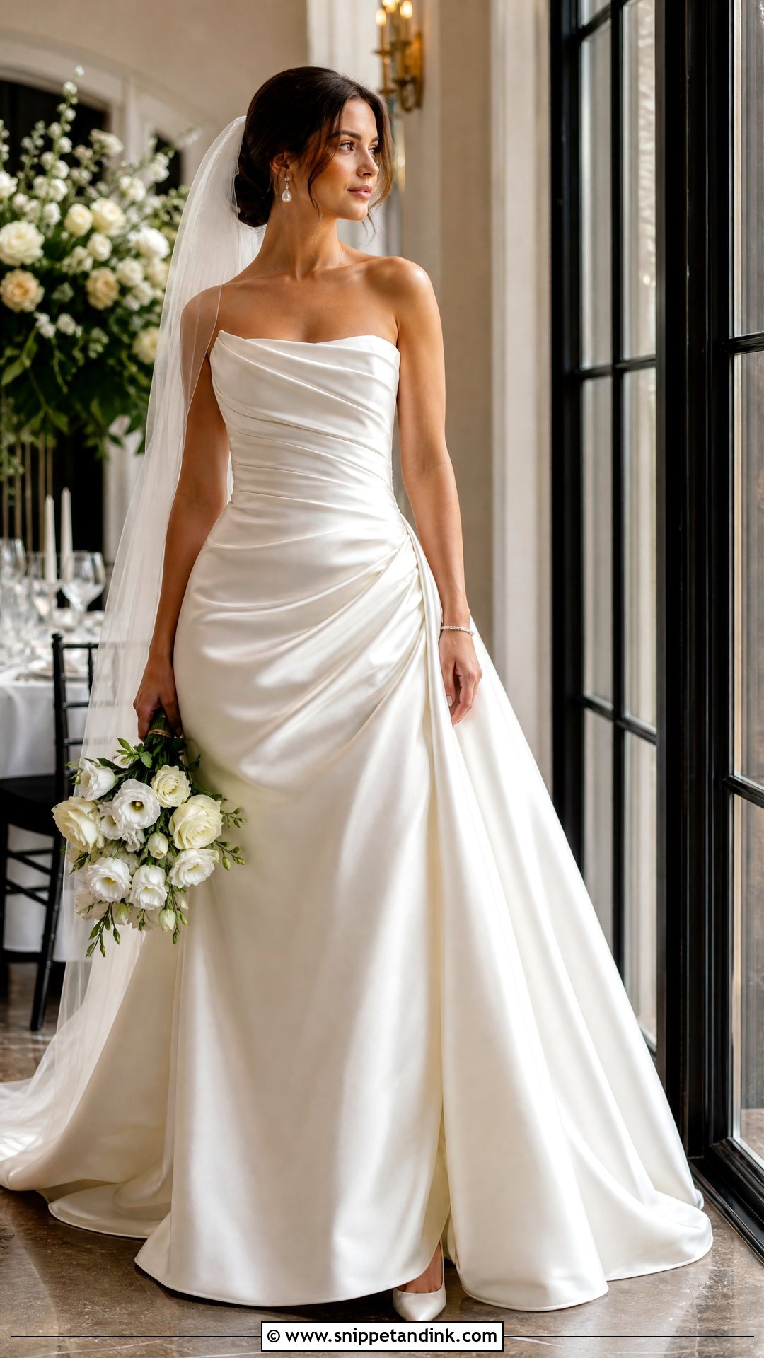 Ruched Satin Ballgown Wedding Dress - Snippet and Ink - 25 Satin Ballgown Wedding Dress Ideas