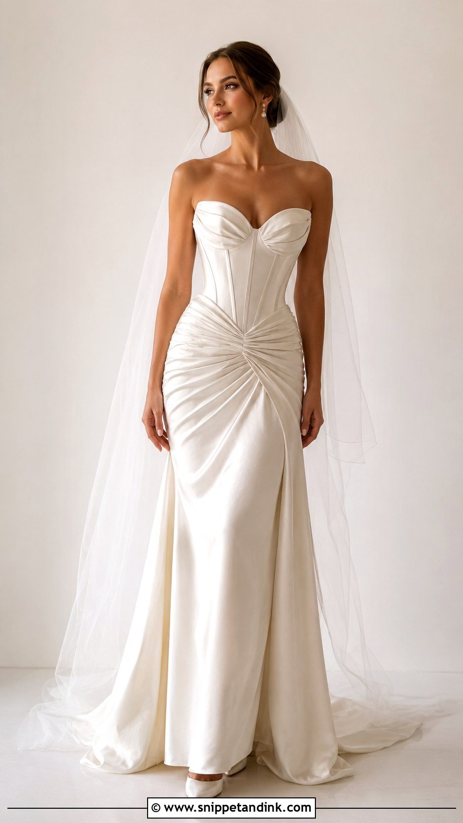 Ruched Satin Corset Wedding Dress - Snippet and Ink - 25 Satin Corset Wedding Dress Ideas