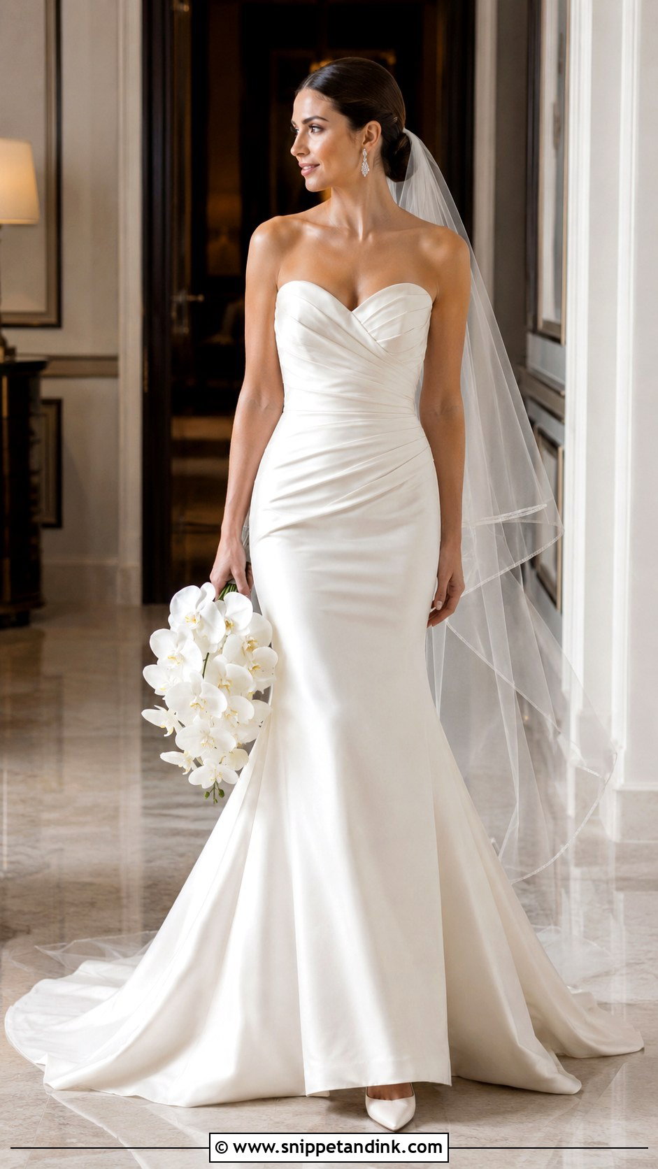 Ruched Silk Mermaid Wedding Dress - Snippet and Ink - 20 Silk Mermaid Wedding Dress Ideas