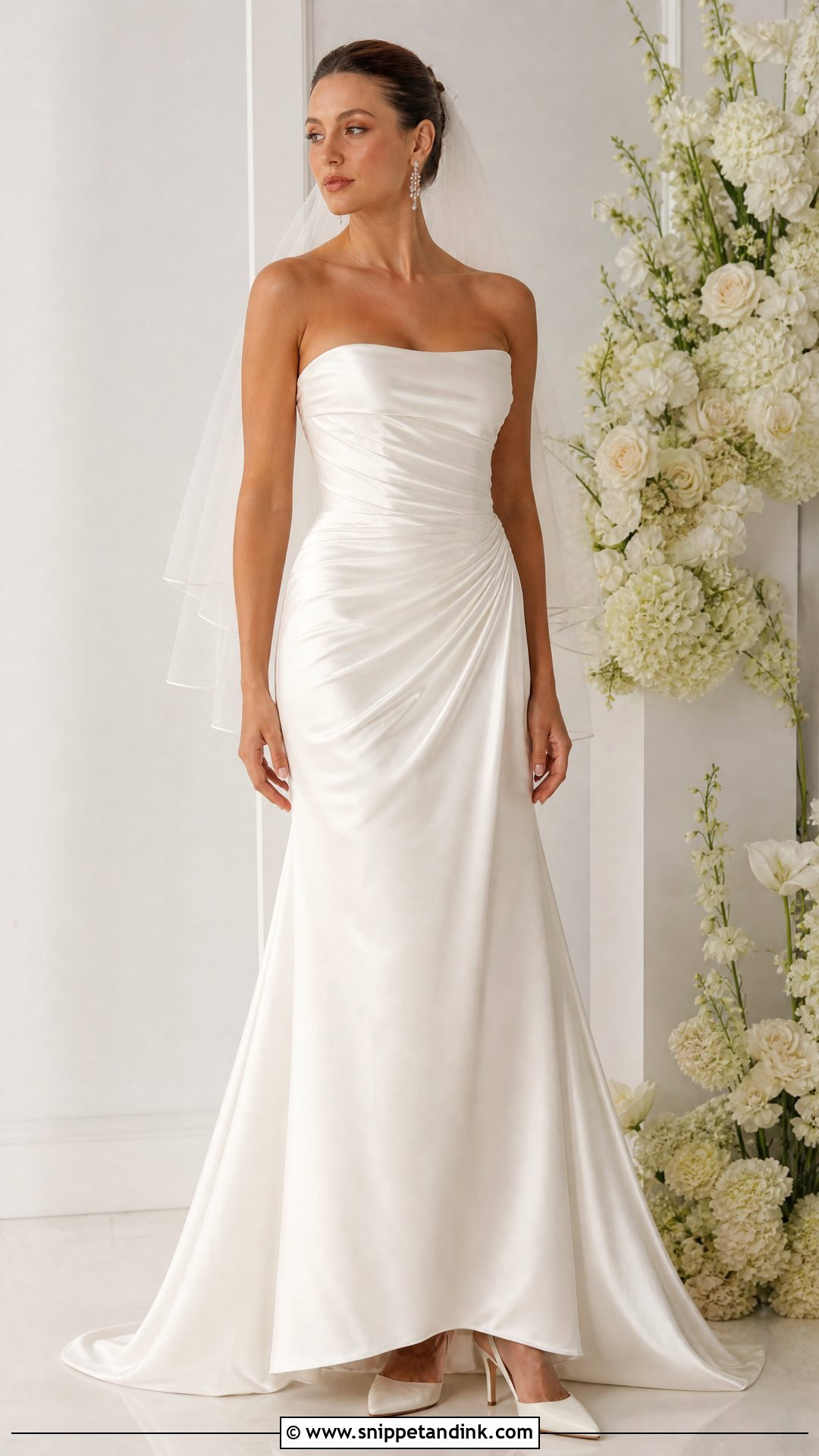 Ruched Silk Satin Wedding Gown - Snippet and Ink - 20 Silk Satin Wedding Gown Ideas