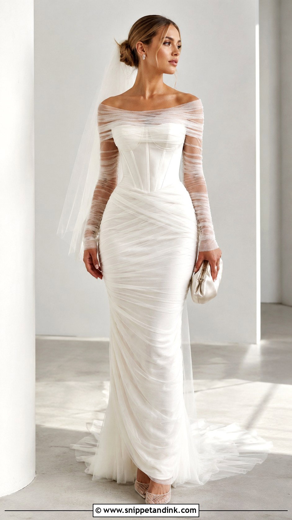 Ruched Tulle Mugler Wedding Dress - Snippet and Ink - 20 Mugler Wedding Dress Ideas