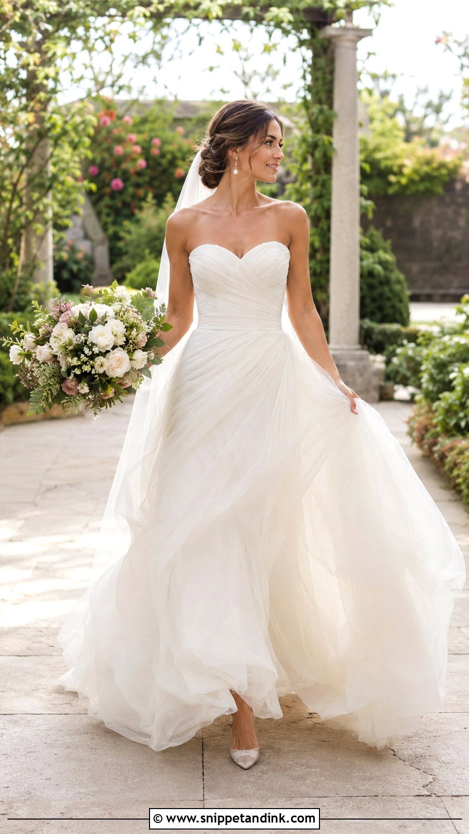 Ruched Tulle Strapless Corset Wedding Dress - Snippet and Ink - 20 Strapless Corset Wedding Dress Ideas