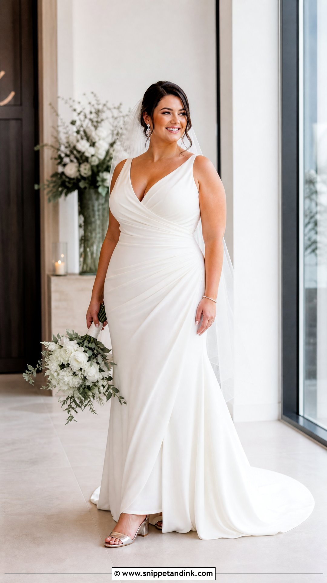 Ruched Waist Wedding Dress - Snippet and Ink - 25 Wedding Dress Curvy Bride Ideas