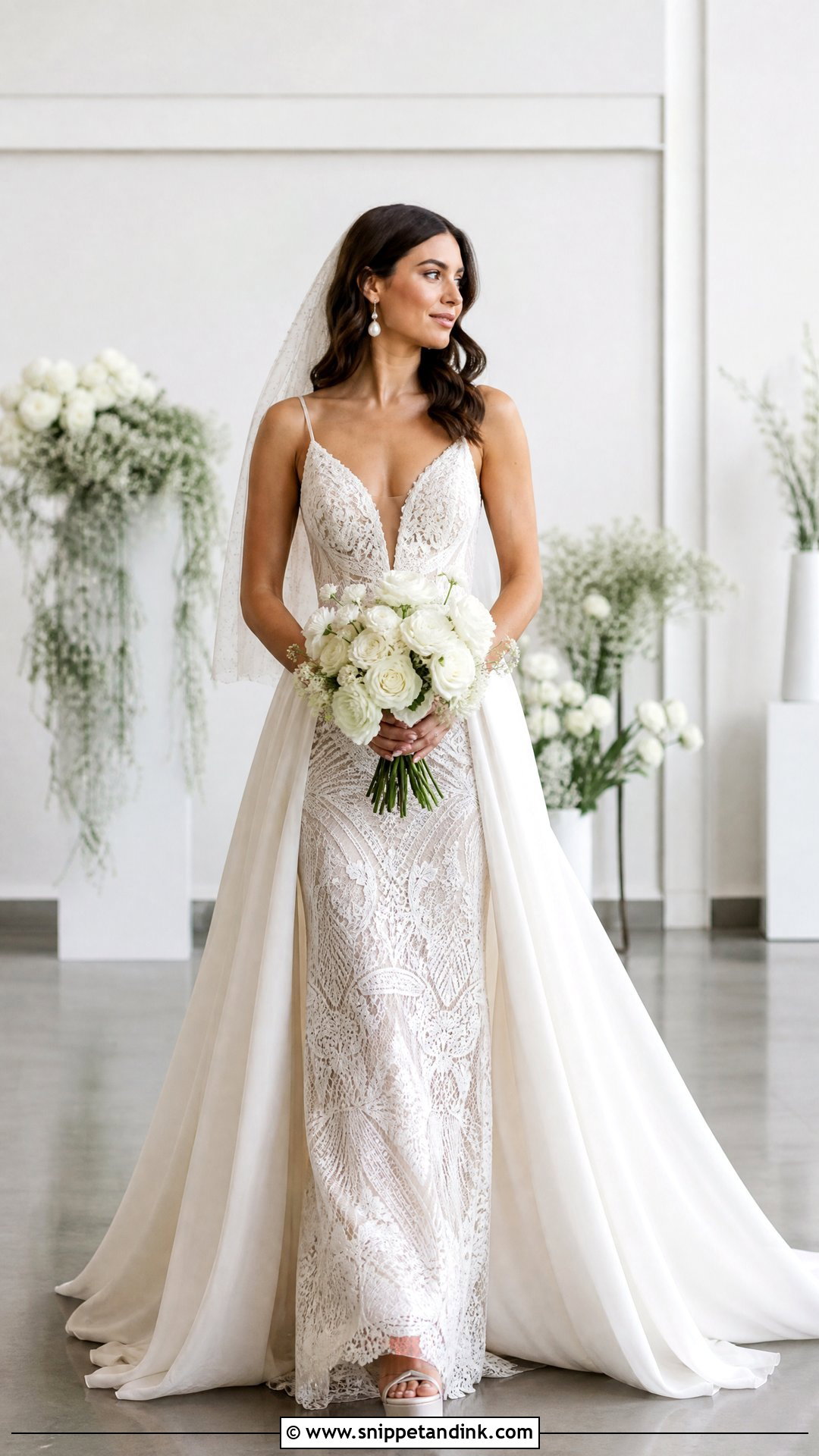 Rue De Seine Bridal Fitted Gown With Overskirt - Snippet and Ink - 20 Rue De Seine Bridal Ideas